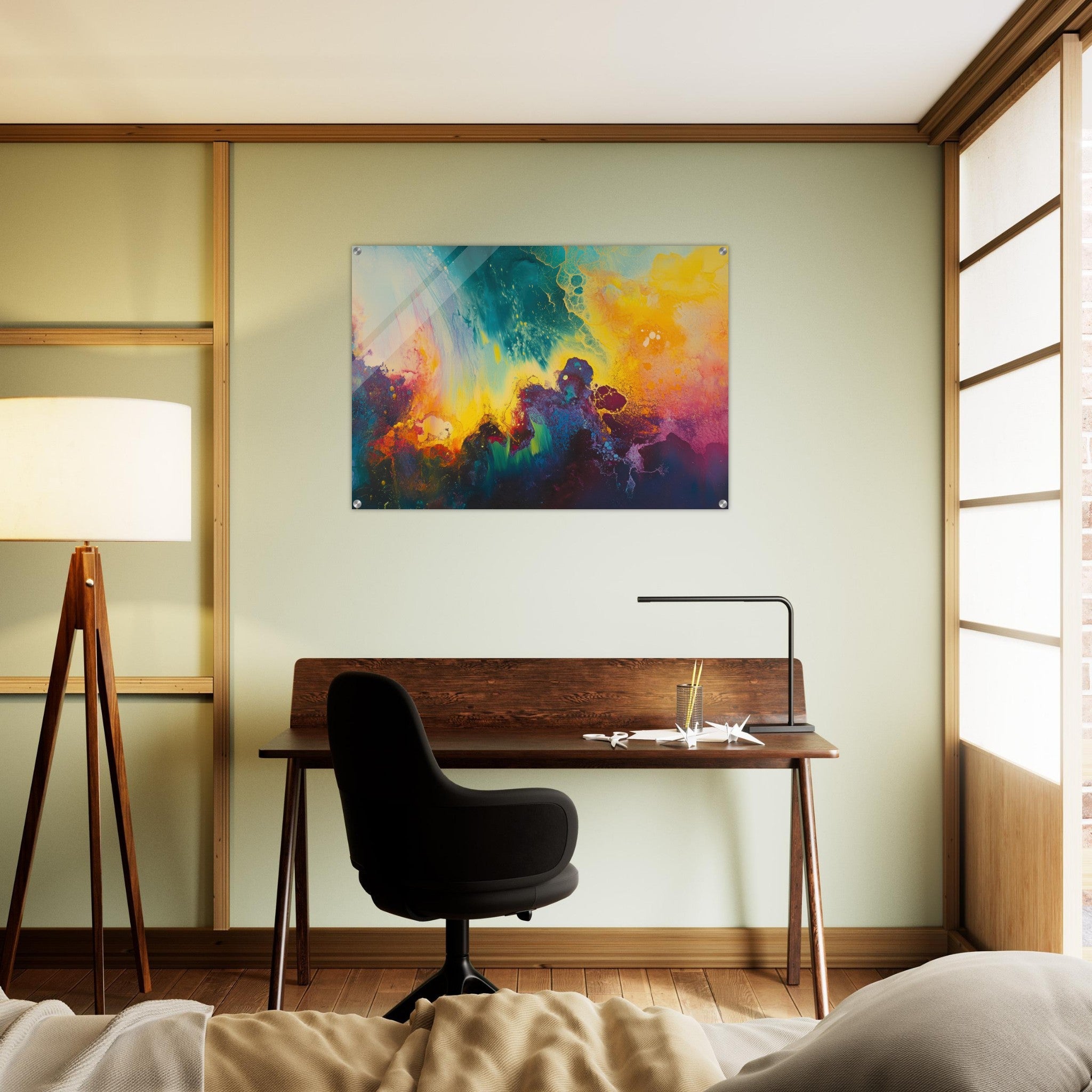 Acrylic Print Landscape - Spectral Dissonance Razor - sharp angular forms 3 - Shop Ai Art WebShop - Digital Art online Store