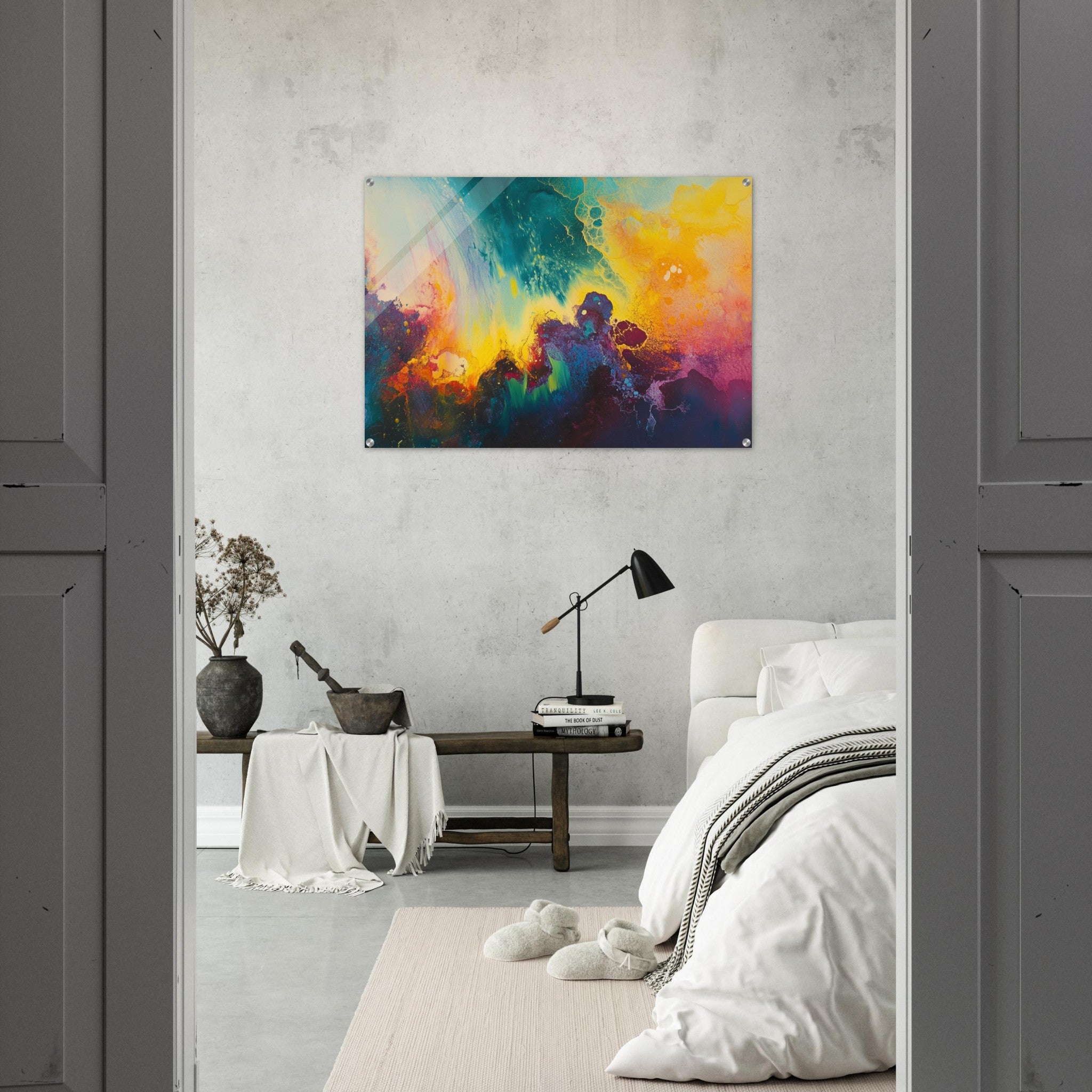 Acrylic Print Landscape - Spectral Dissonance Razor - sharp angular forms 3 - Shop Ai Art WebShop - Digital Art online Store
