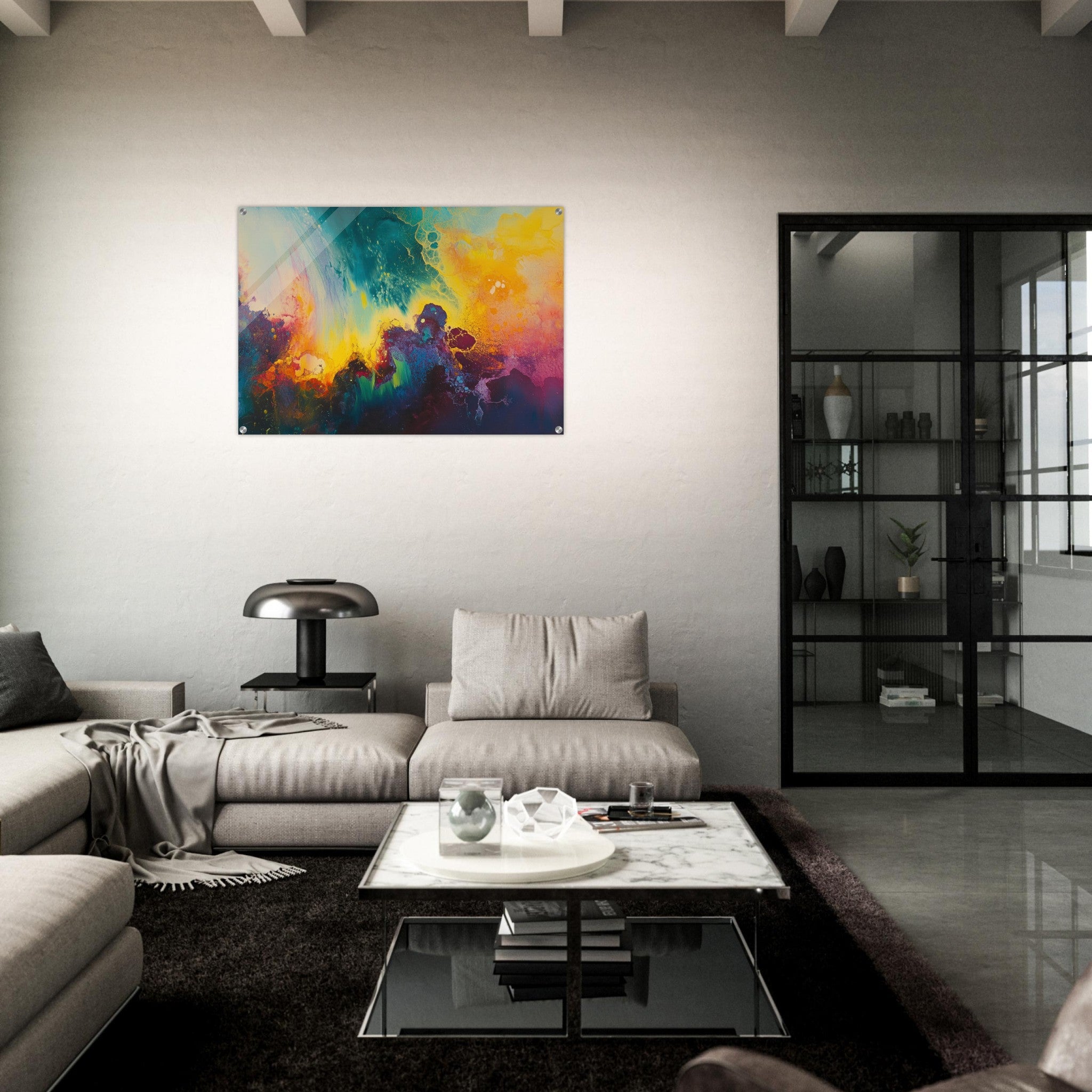 Acrylic Print Landscape - Spectral Dissonance Razor - sharp angular forms 3 - Shop Ai Art WebShop - Digital Art online Store