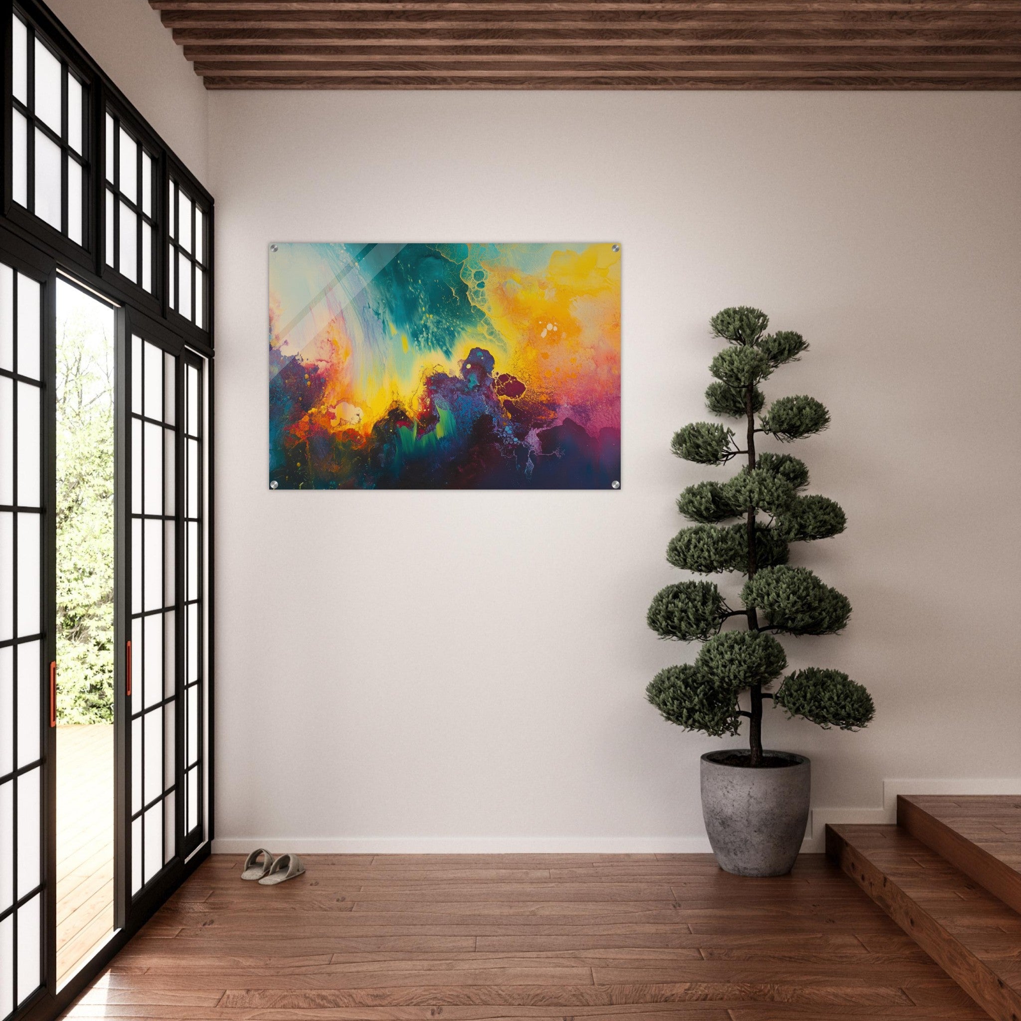 Acrylic Print Landscape - Spectral Dissonance Razor - sharp angular forms 3 - Shop Ai Art WebShop - Digital Art online Store