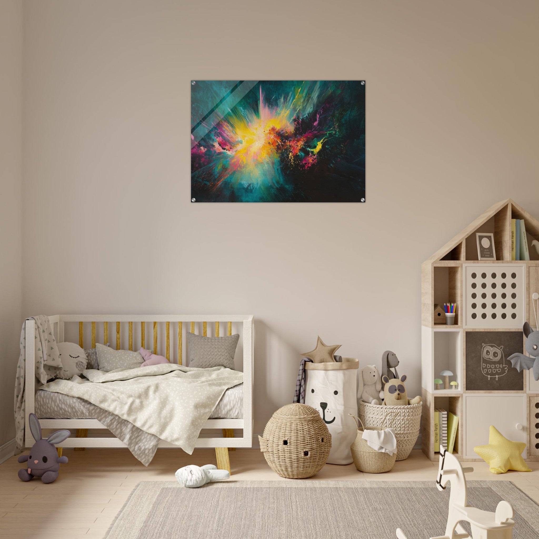 Acrylic Print Landscape - Spectral Dissonance Razor - sharp angular forms - Shop Ai Art WebShop - Digital Art online Store