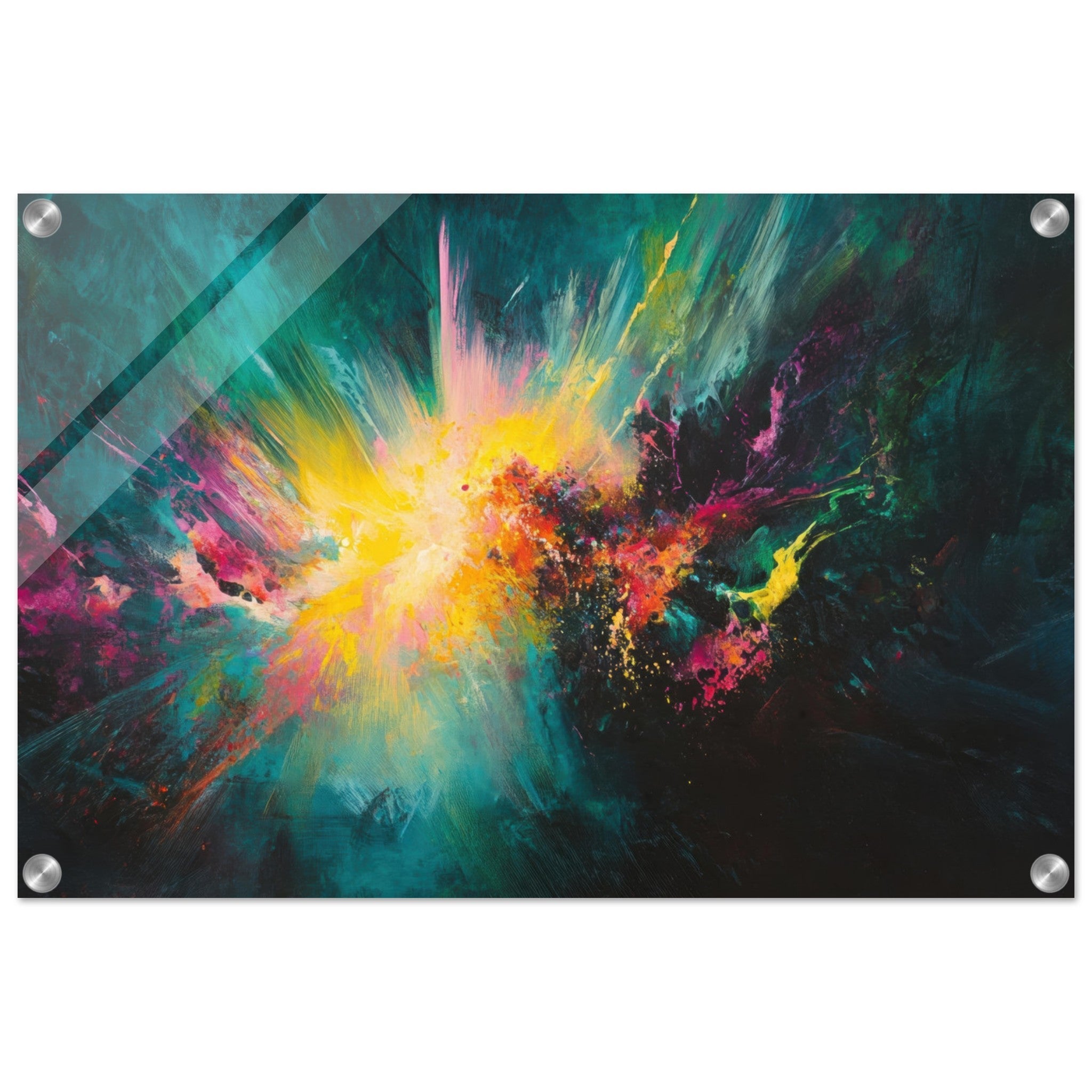 Acrylic Print Landscape - Spectral Dissonance Razor - sharp angular forms - Shop Ai Art WebShop - Digital Art online Store