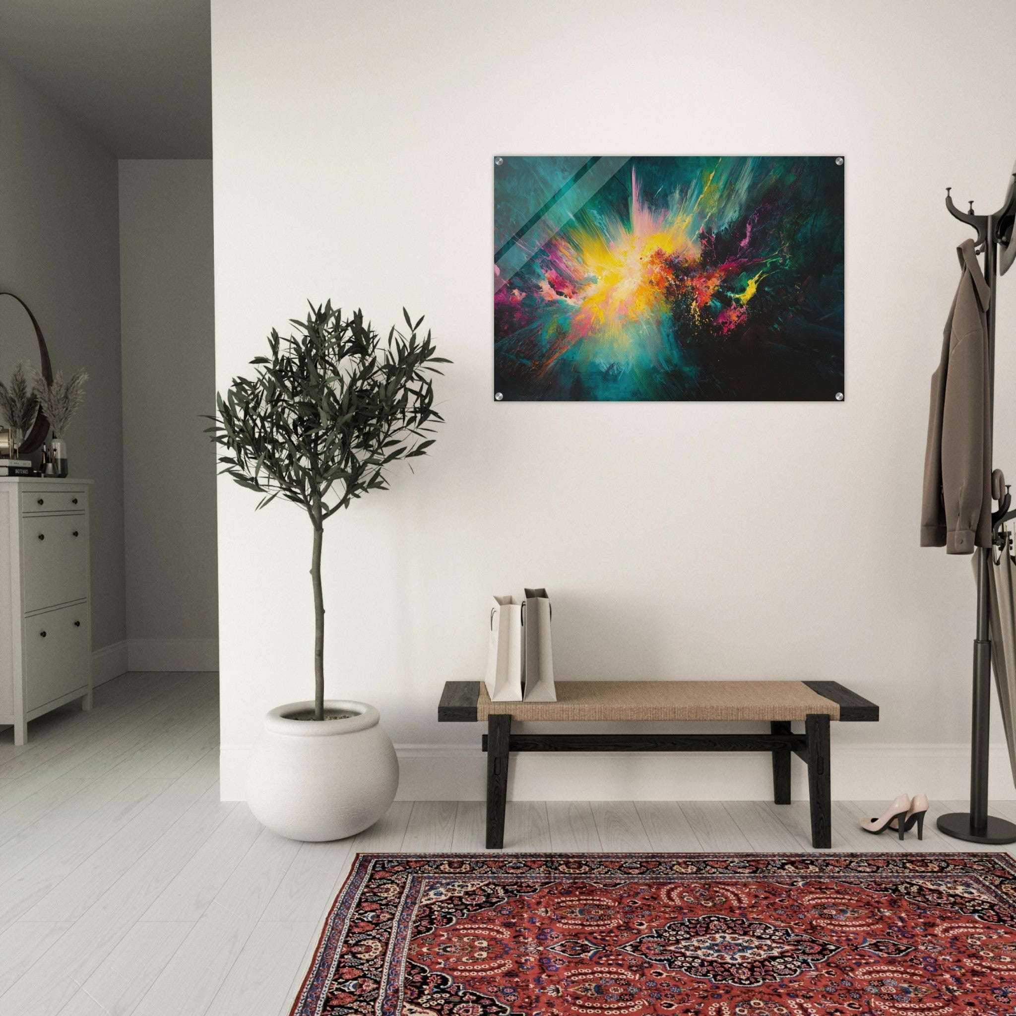 Acrylic Print Landscape - Spectral Dissonance Razor - sharp angular forms - Shop Ai Art WebShop - Digital Art online Store