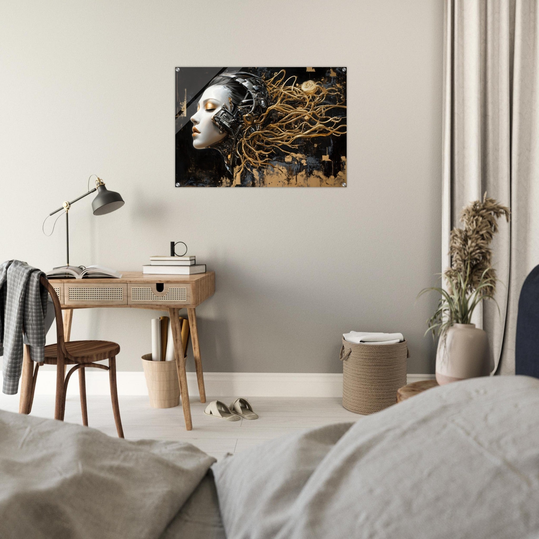 Acrylic Print Landscape - Surrealist Hybrid Queen on a Biomechanical Thrown 5 - Shop Ai Art WebShop - Digital Art online Store