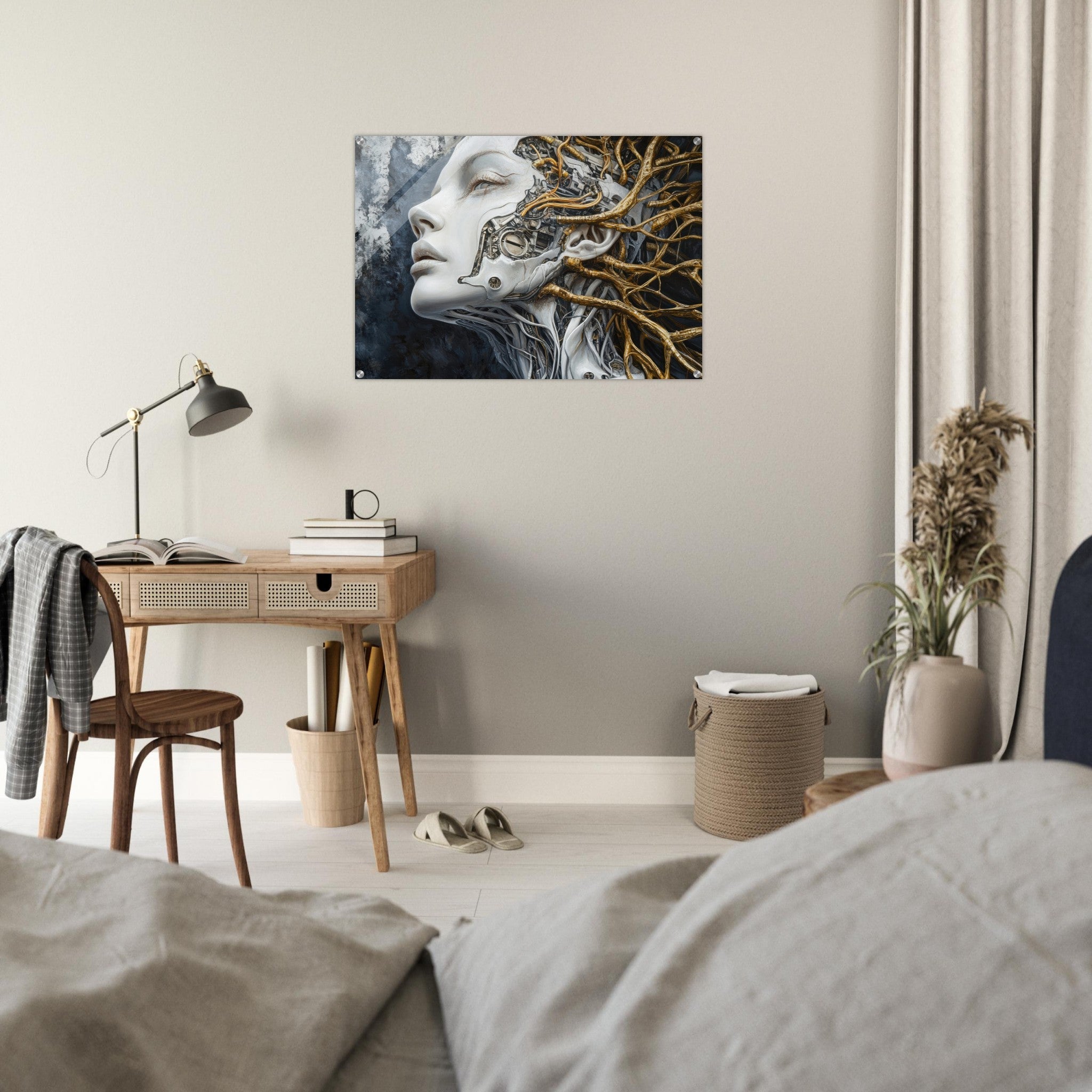 Acrylic Print Landscape - Surrealist Hybrid Queen on a Biomechanical Thrown 8 - Shop Ai Art WebShop - Digital Art online Store