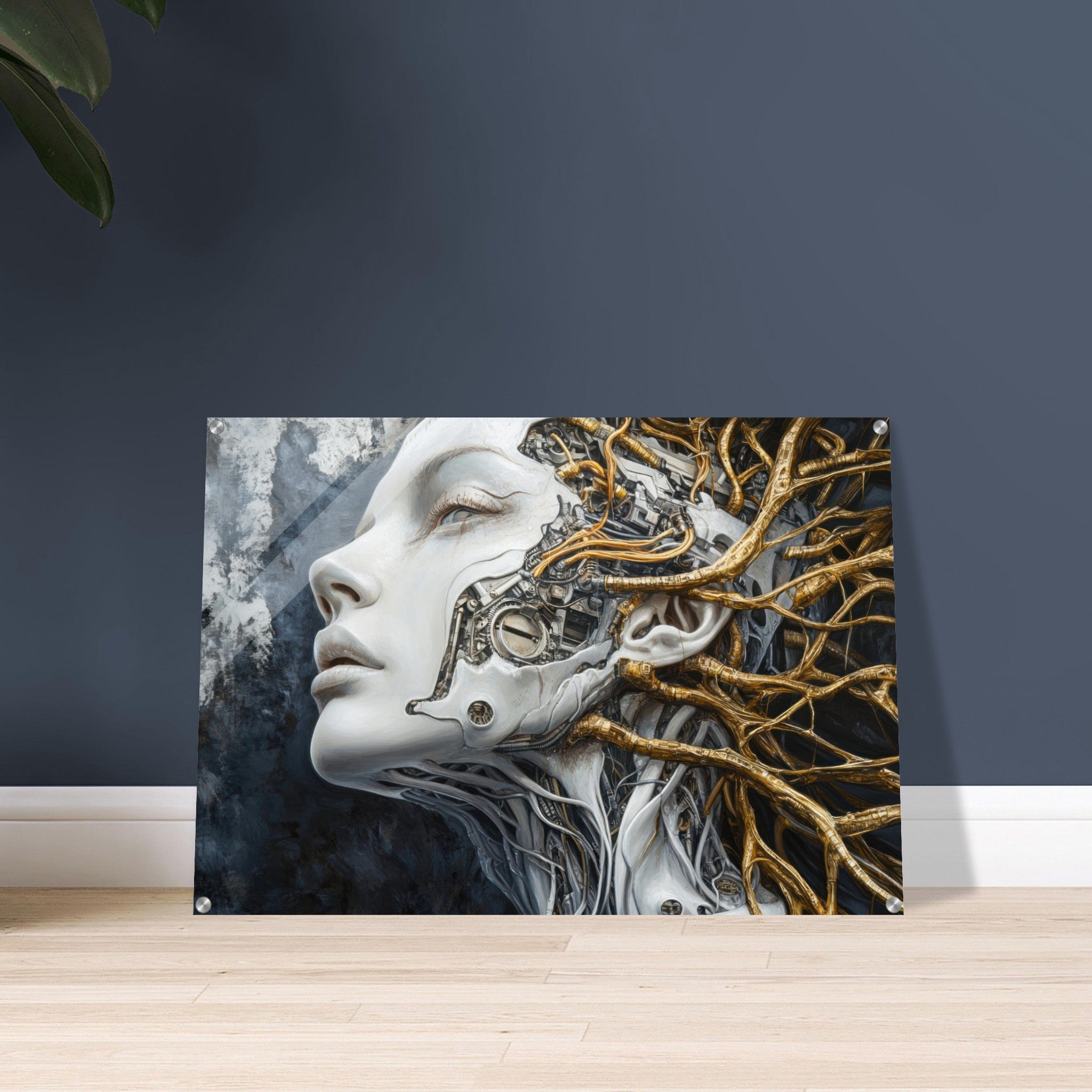 Acrylic Print Landscape - Surrealist Hybrid Queen on a Biomechanical Thrown 8 - Shop Ai Art WebShop - Digital Art online Store