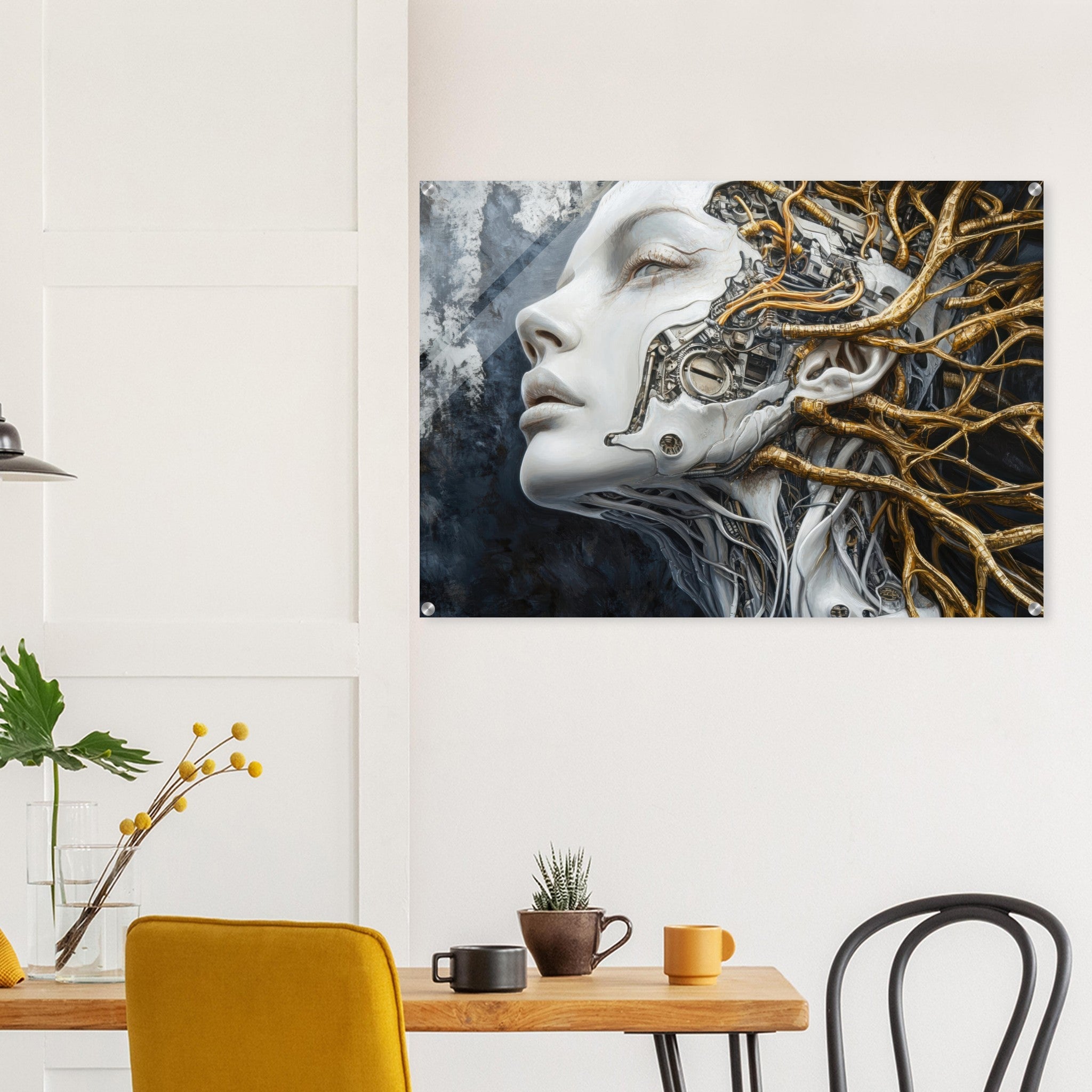 Acrylic Print Landscape - Surrealist Hybrid Queen on a Biomechanical Thrown 8 - Shop Ai Art WebShop - Digital Art online Store
