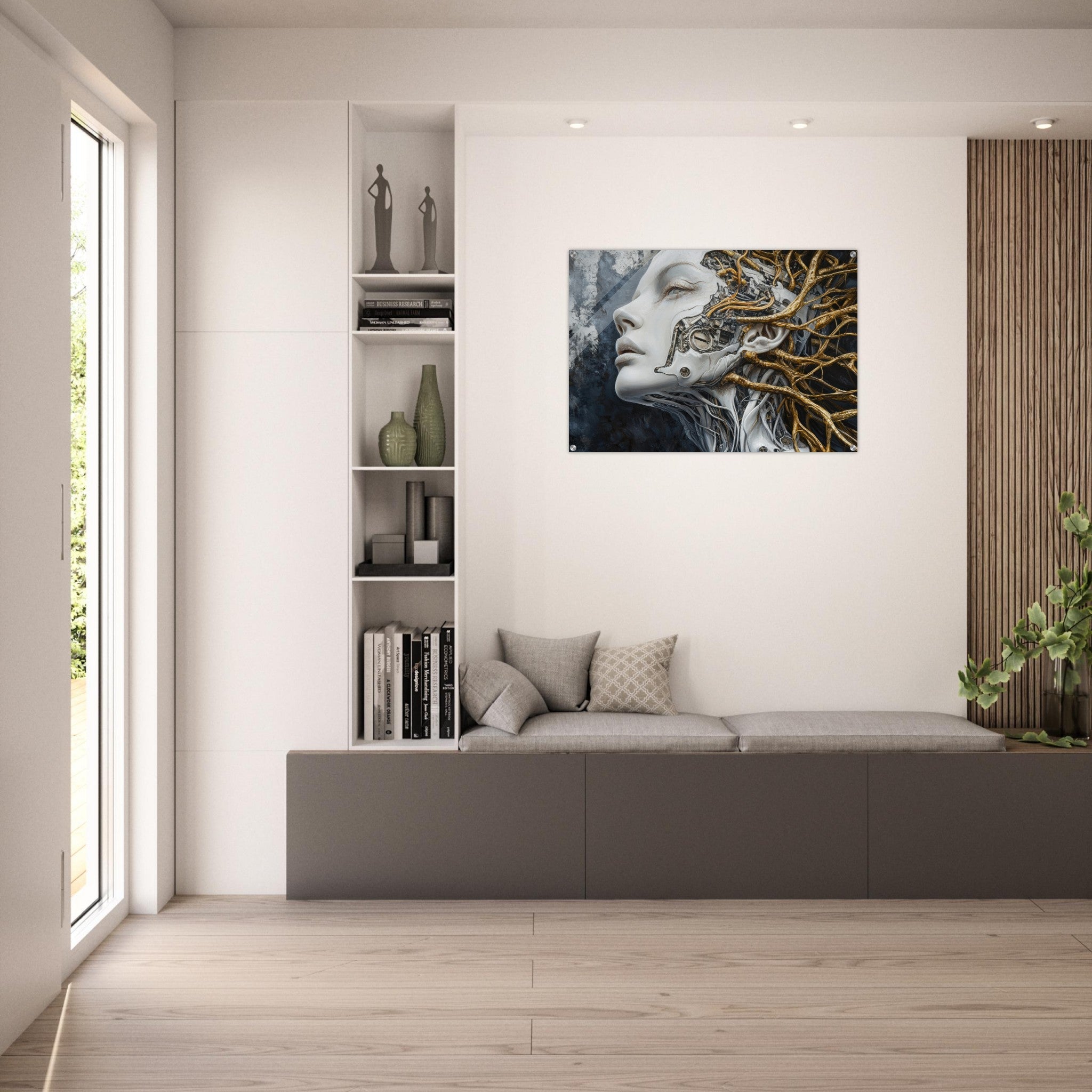 Acrylic Print Landscape - Surrealist Hybrid Queen on a Biomechanical Thrown 8 - Shop Ai Art WebShop - Digital Art online Store