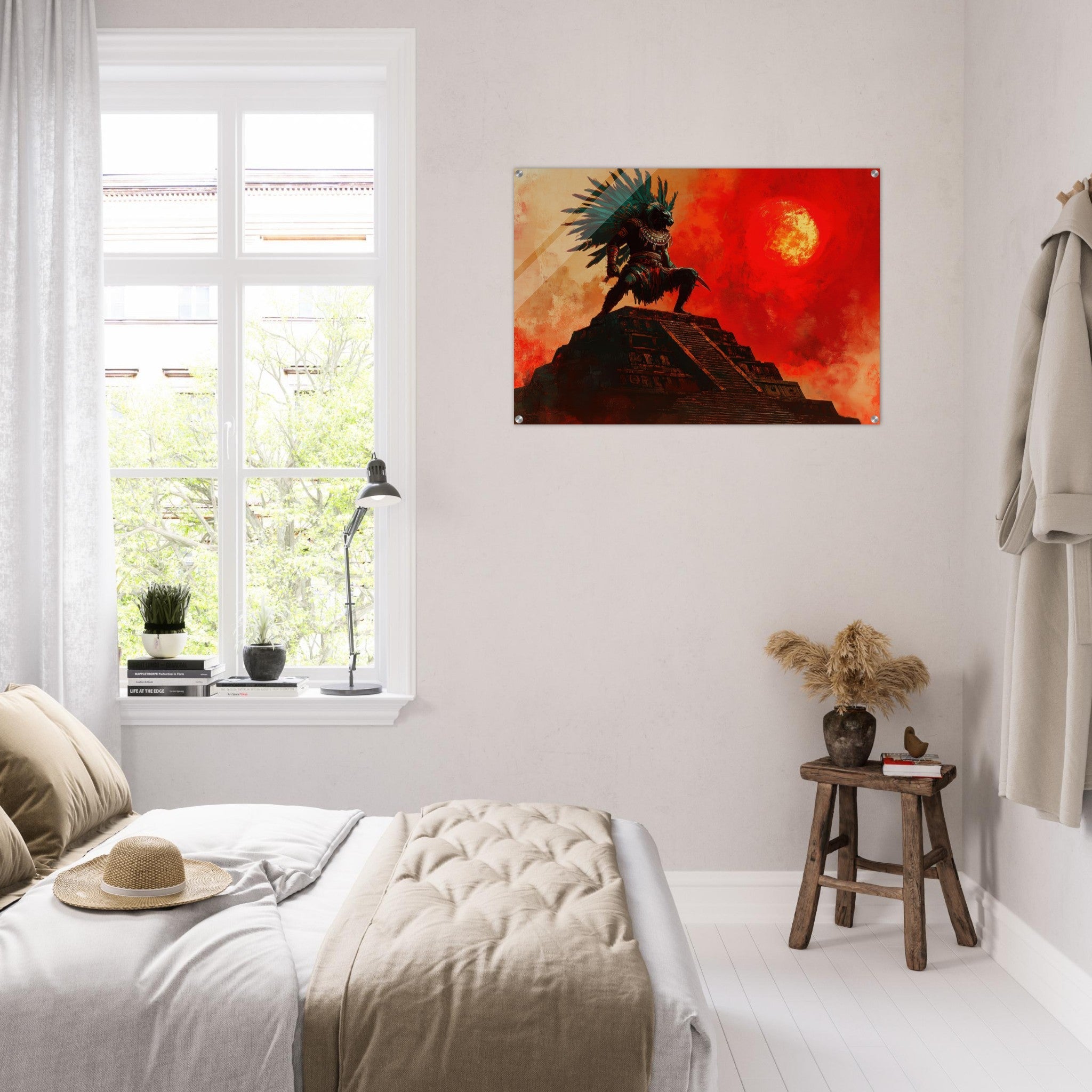 Acrylic Print Landscape - The Aztec Sun Warriors Final Battle Mesoamerican - Shop Ai Art WebShop - Digital Art online Store