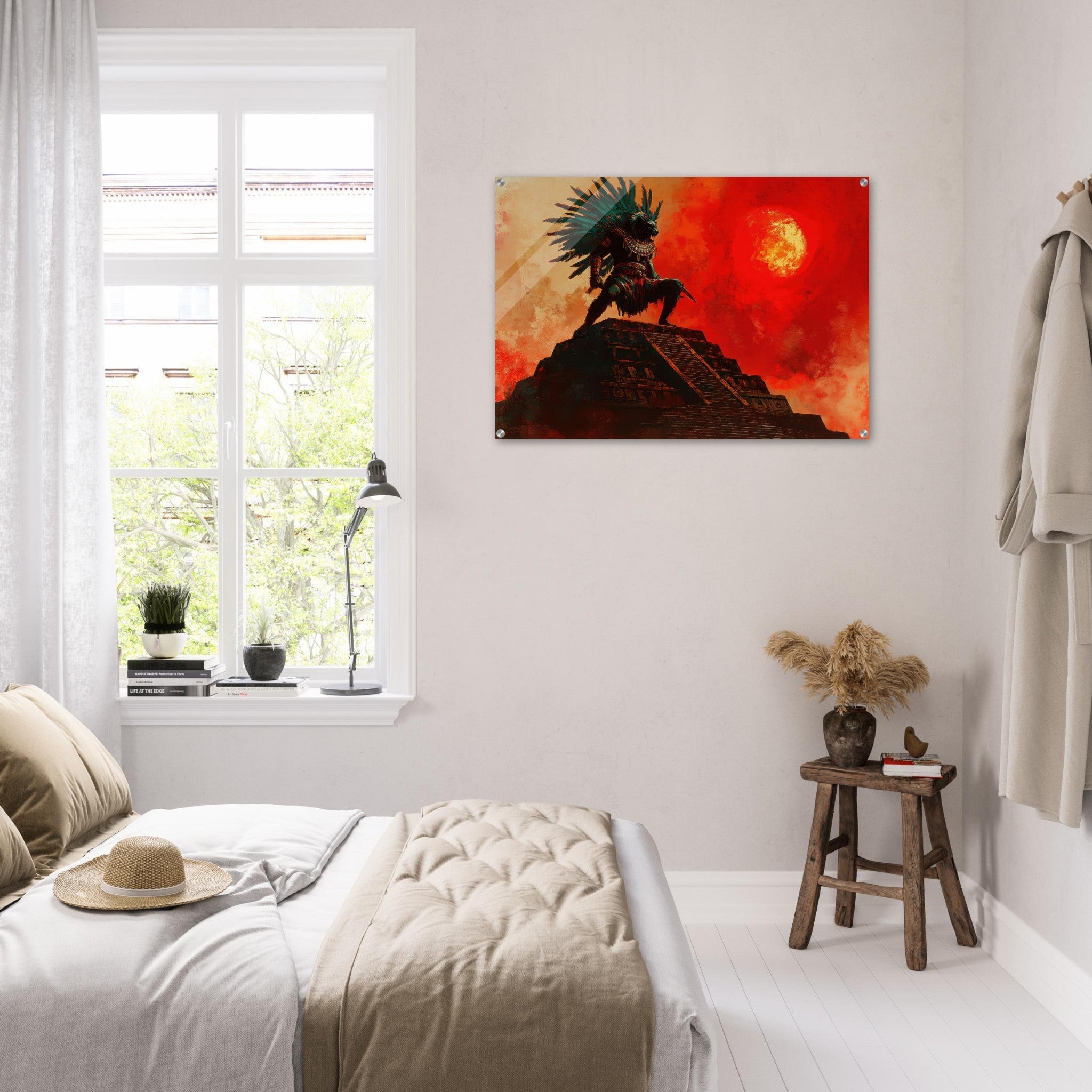 Acrylic Print Landscape - The Aztec Sun Warriors Final Battle Mesoamerican - Shop Ai Art WebShop - Digital Art online Store