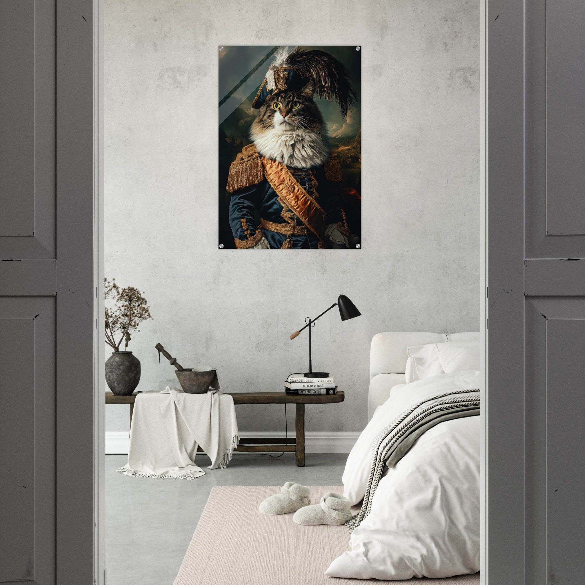 Acrylic Print Portrait - Baroque Military Commander Cat A fierce - looking 4 - Shop Ai Art WebShop - Digital Art online Store