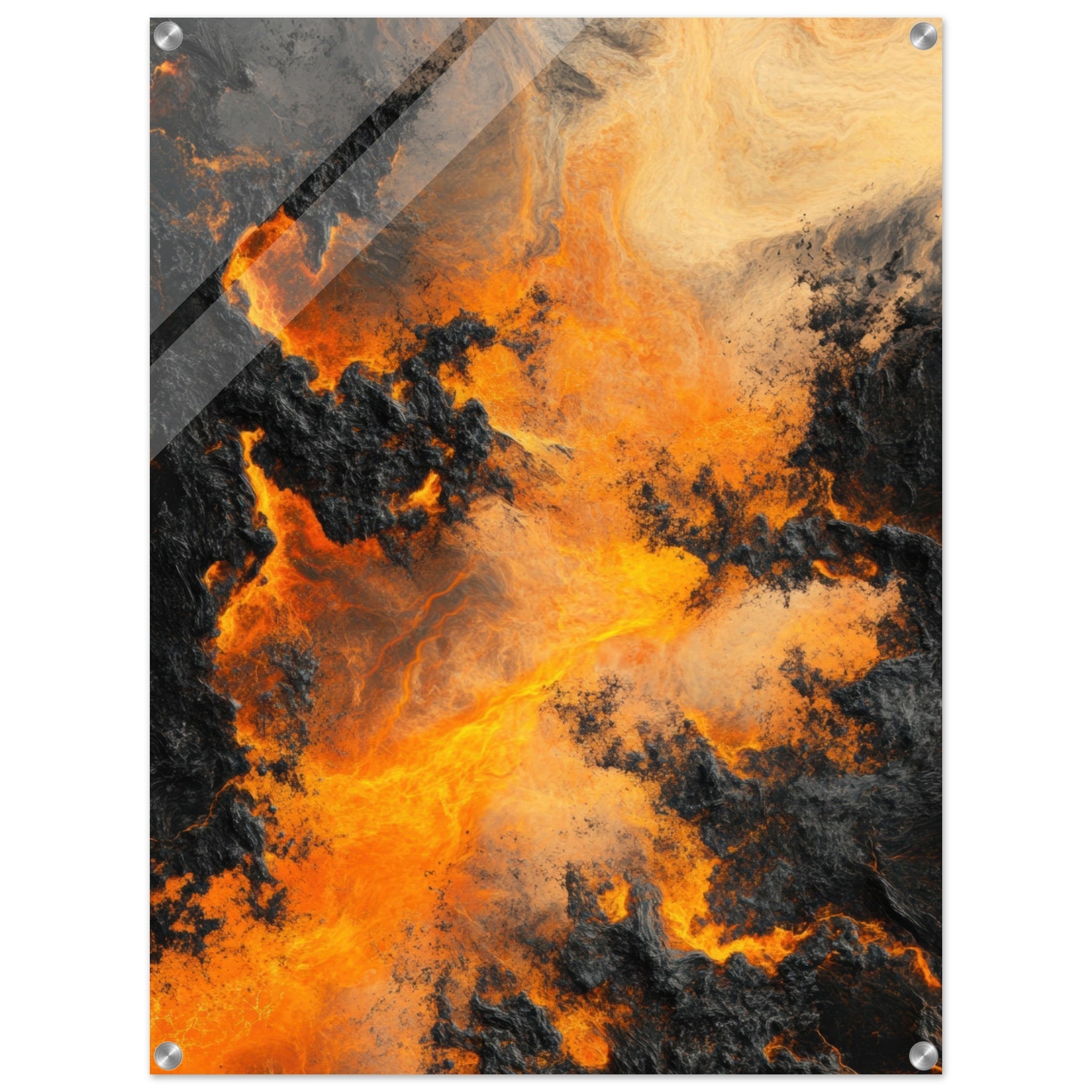 Acrylic Print Portrait - Ember Genesis A volatile burst of molten gold 8 - Ai Art Force