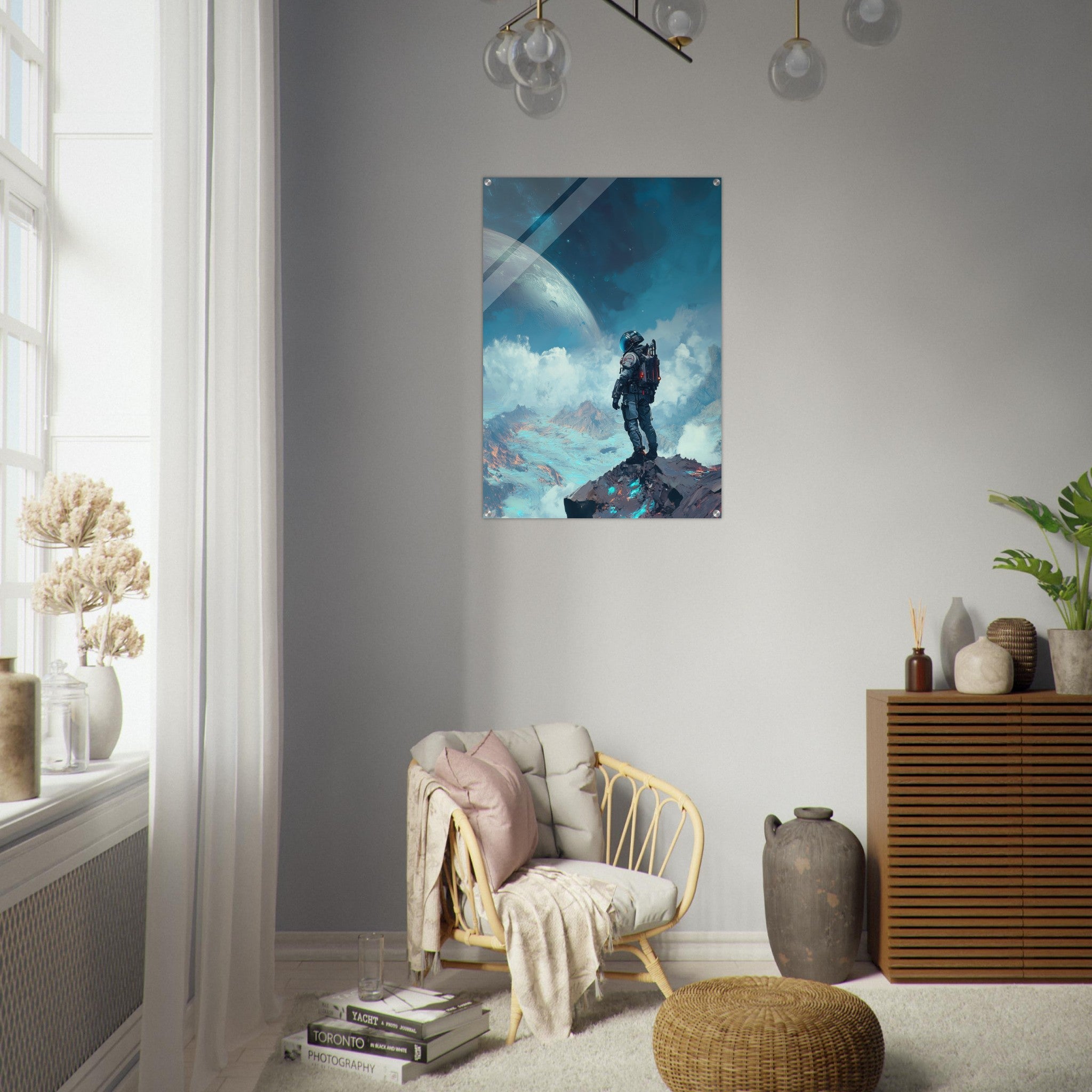 Acrylic Print Portrait - Galactic Explorer in Alien Desert A lone strong 2 - Ai Art Force