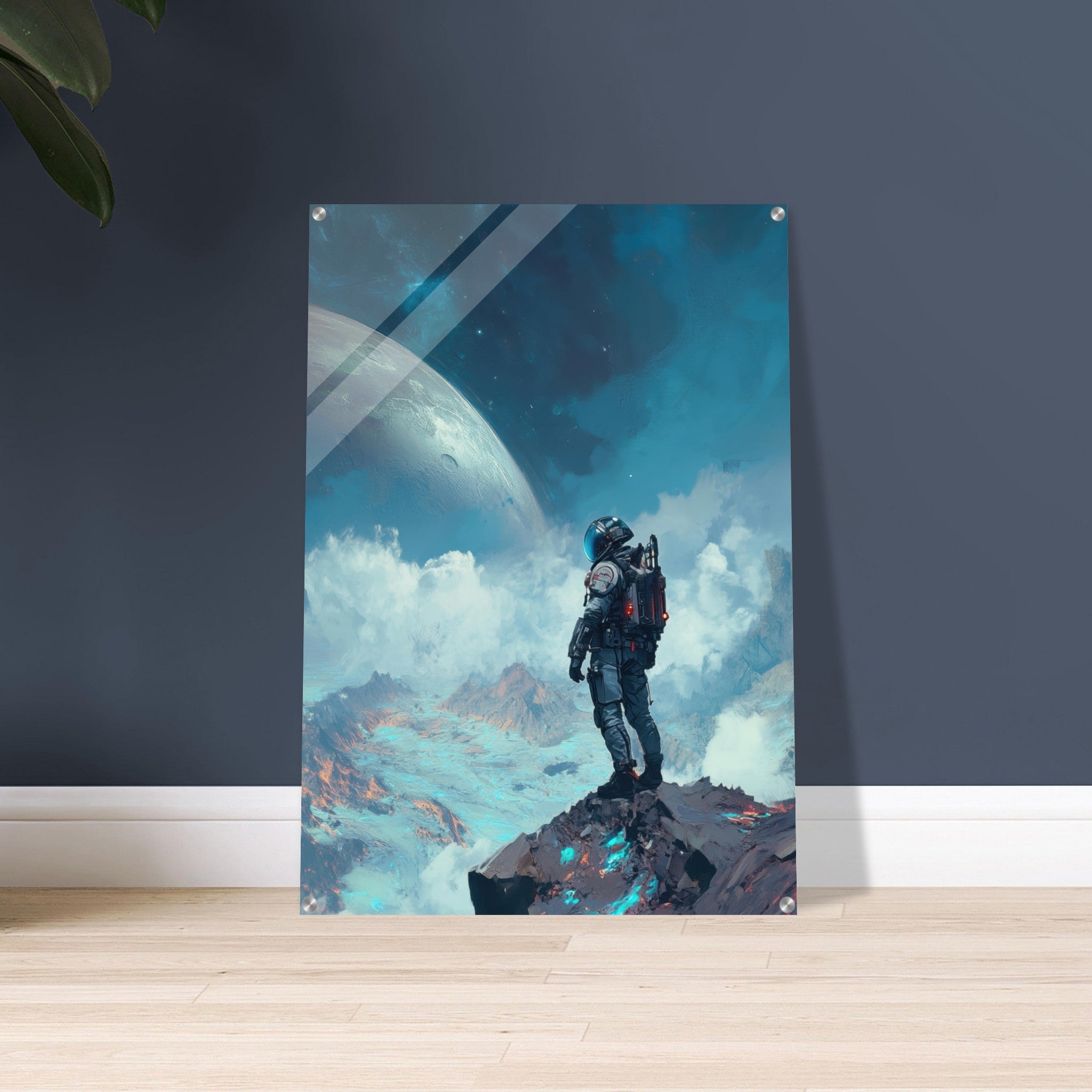 Acrylic Print Portrait - Galactic Explorer in Alien Desert A lone strong 2 - Ai Art Force