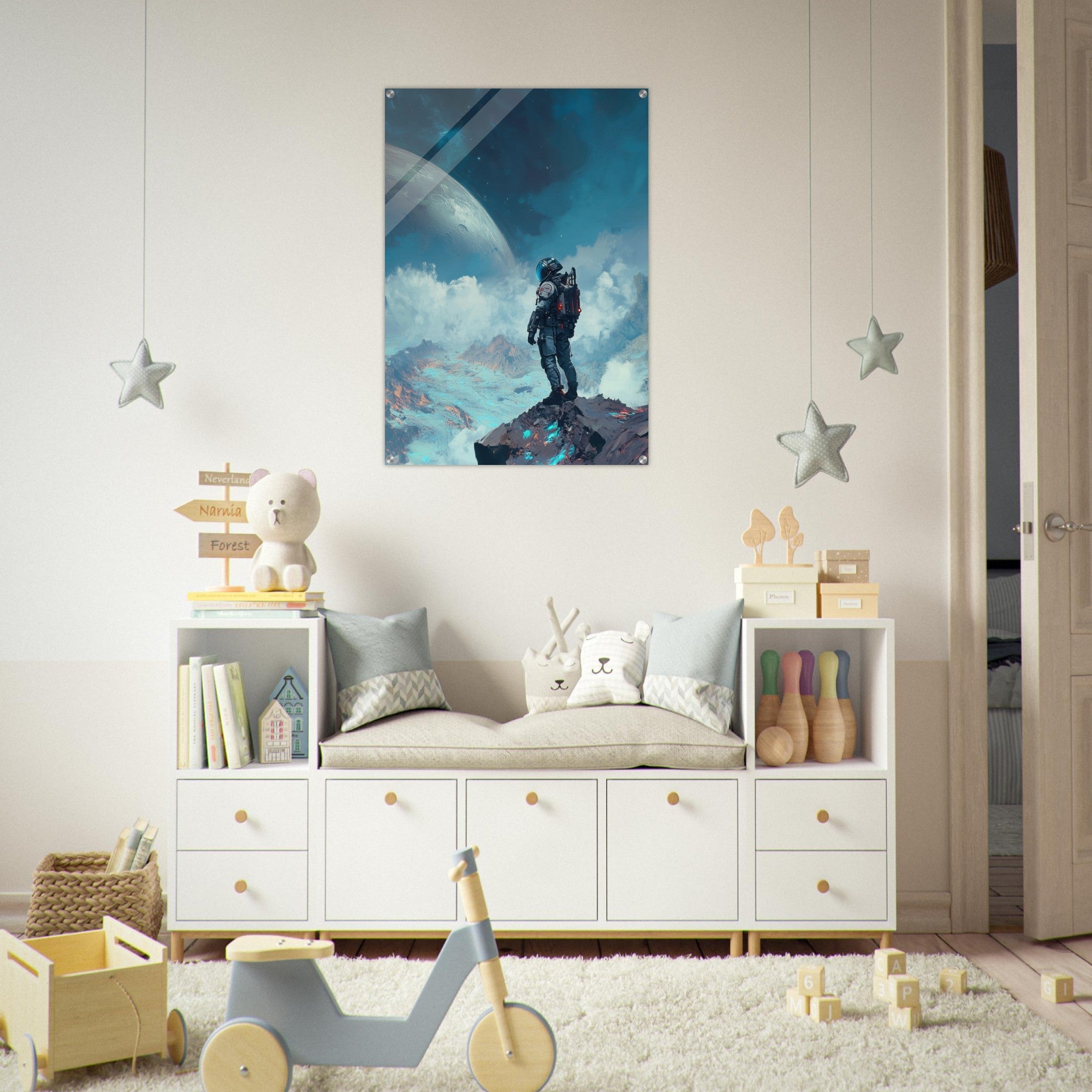 Acrylic Print Portrait - Galactic Explorer in Alien Desert A lone strong 2 - Ai Art Force