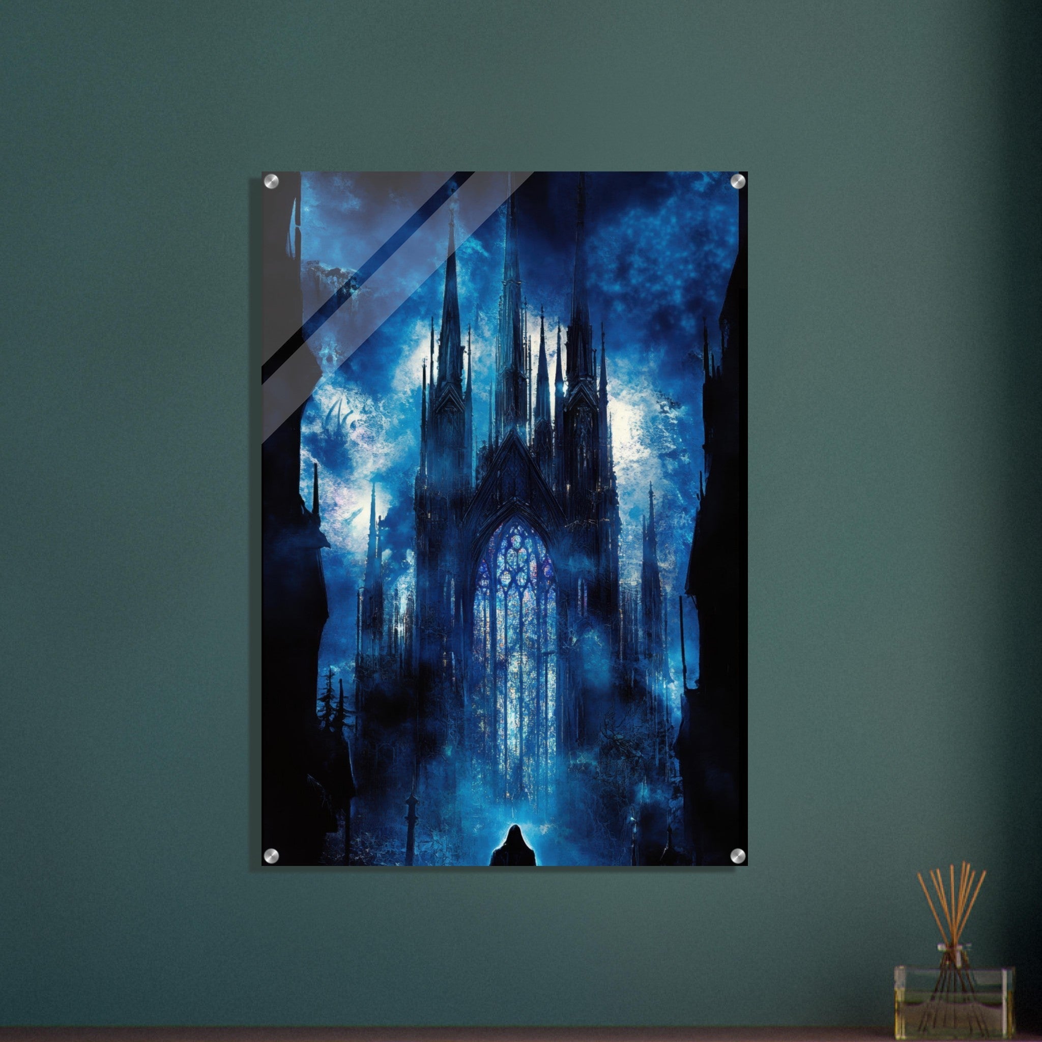 Acrylic Print Portrait - Gothic Cathedral of Lost Magic A haunting Gothic - Shop Ai Art WebShop - Digital Art online Store