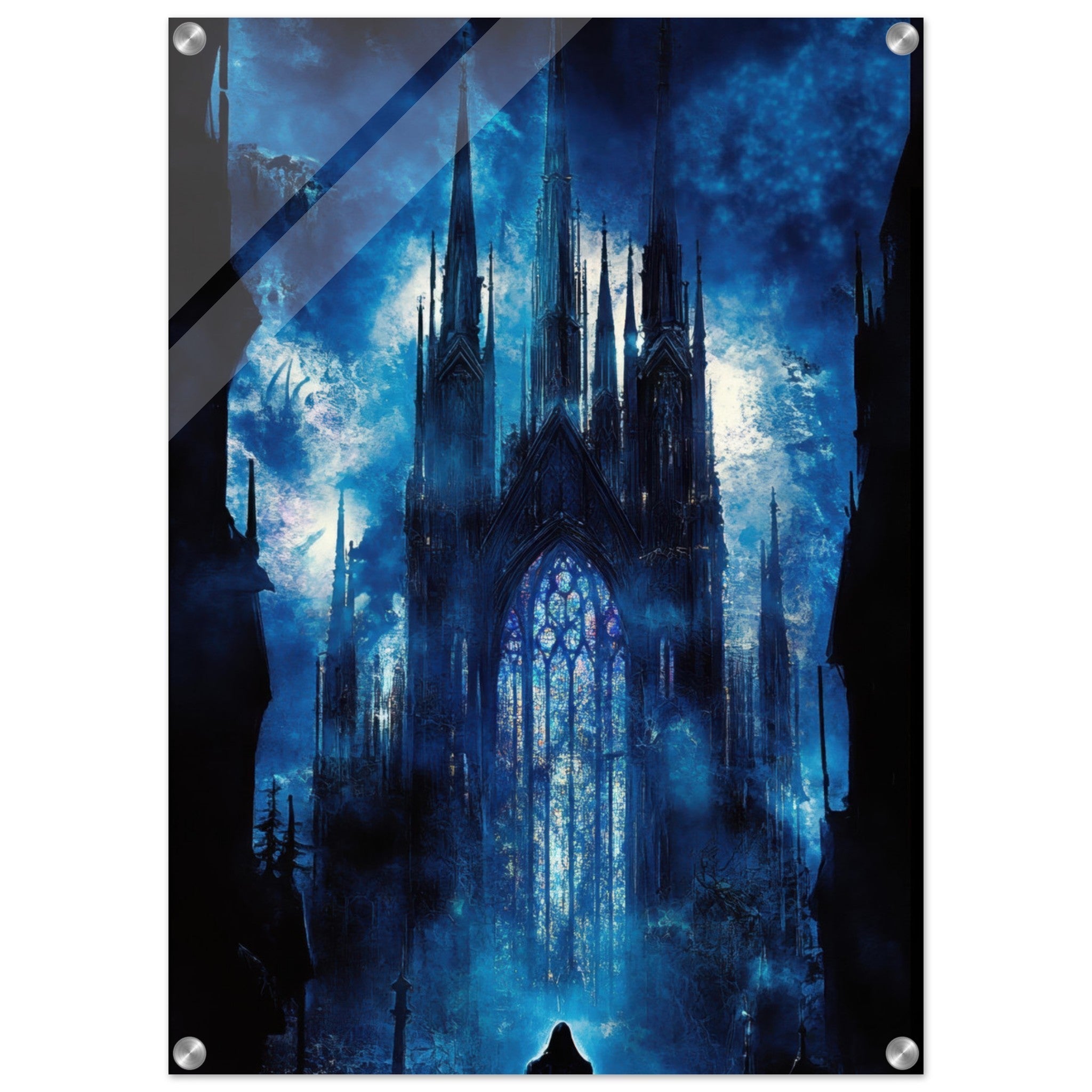 Acrylic Print Portrait - Gothic Cathedral of Lost Magic A haunting Gothic - Shop Ai Art WebShop - Digital Art online Store