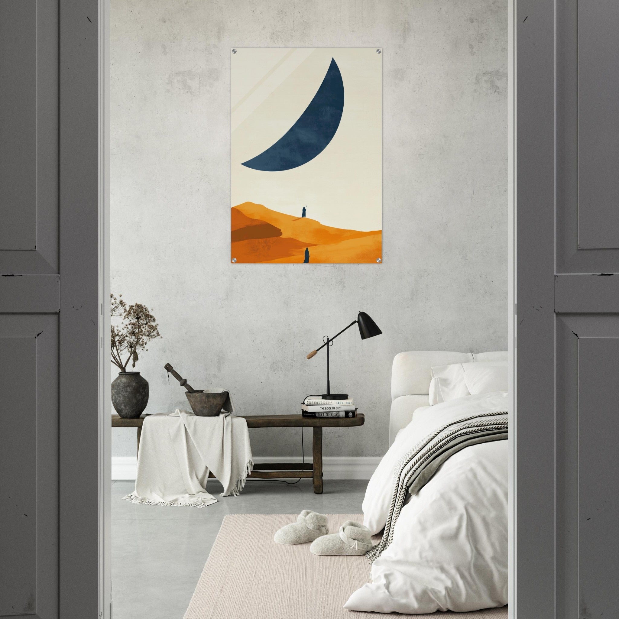 Acrylic Print Portrait - Minimalist Magical Landscape A sleek minimalist - Shop Ai Art WebShop - Digital Art online Store