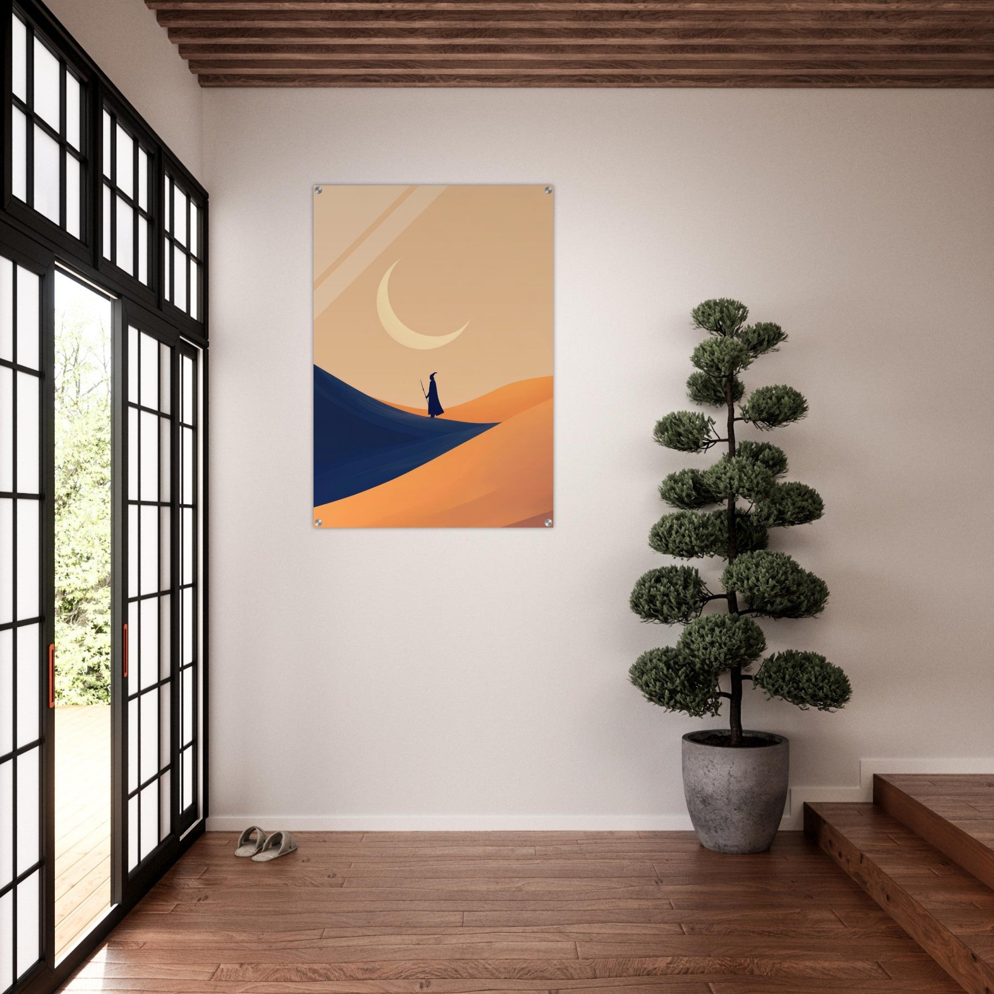 Acrylic Print Portrait - Minimalist Magical Landscape A sleek minimalist 3 - Shop Ai Art WebShop - Digital Art online Store