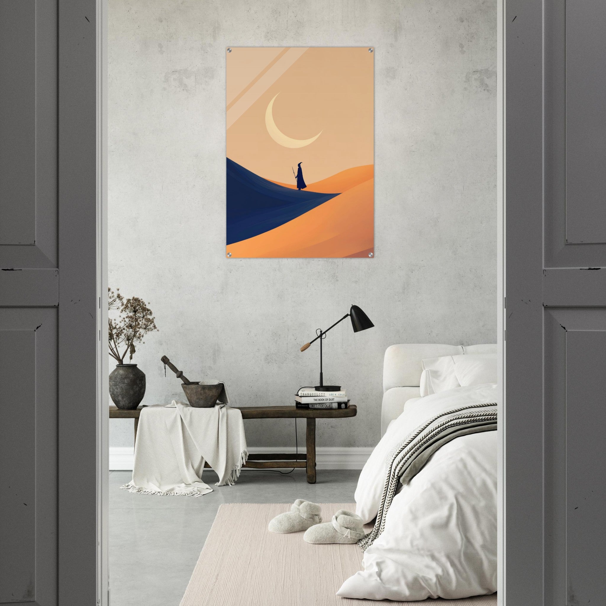 Acrylic Print Portrait - Minimalist Magical Landscape A sleek minimalist 3 - Shop Ai Art WebShop - Digital Art online Store