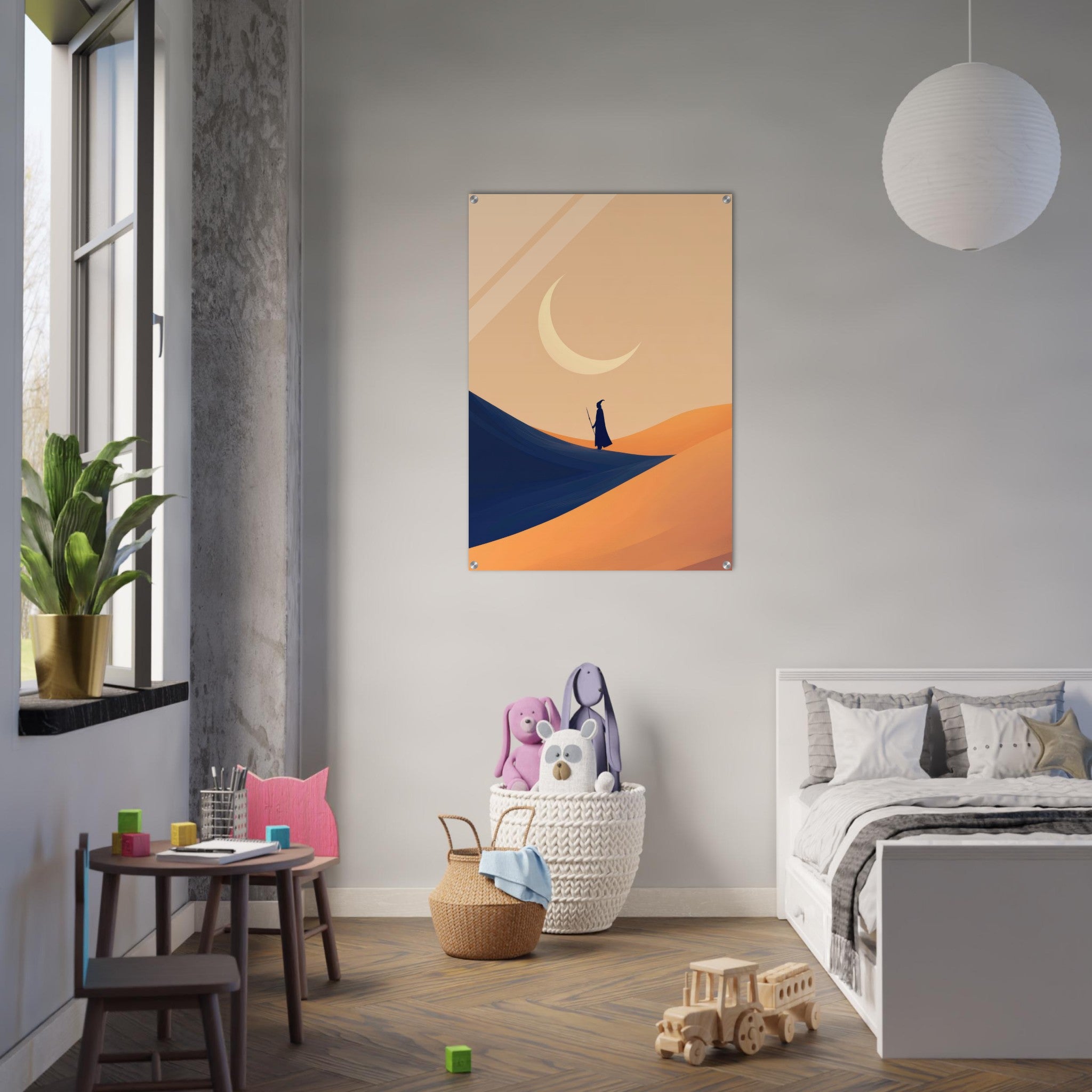 Acrylic Print Portrait - Minimalist Magical Landscape A sleek minimalist 3 - Shop Ai Art WebShop - Digital Art online Store