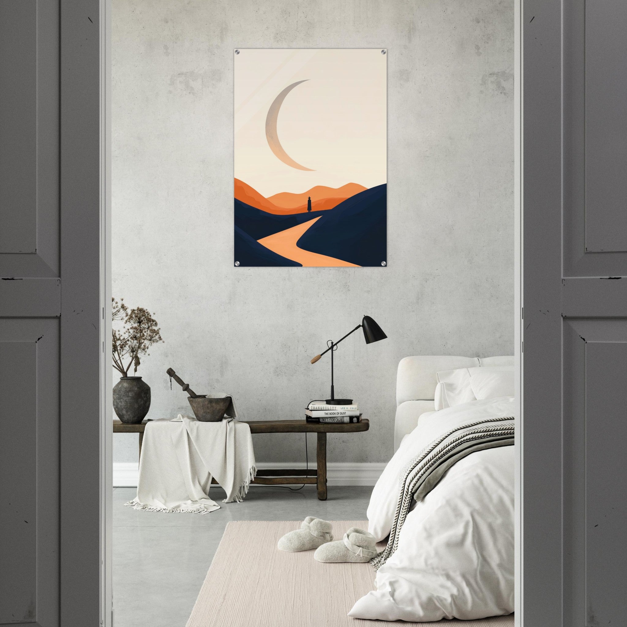 Acrylic Print Portrait - Minimalist Magical Landscape A sleek minimalist 4 - Shop Ai Art WebShop - Digital Art online Store