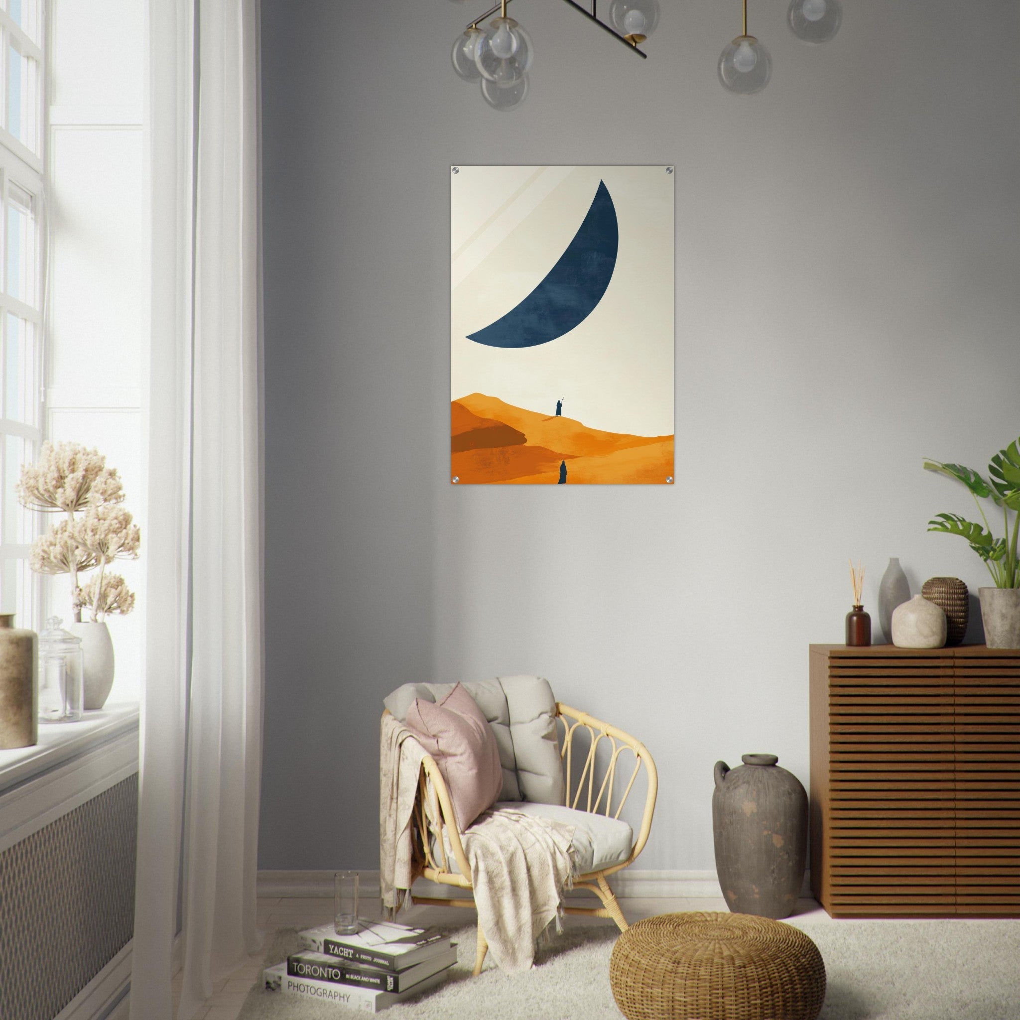 Acrylic Print Portrait - Minimalist Magical Landscape A sleek minimalist - Shop Ai Art WebShop - Digital Art online Store
