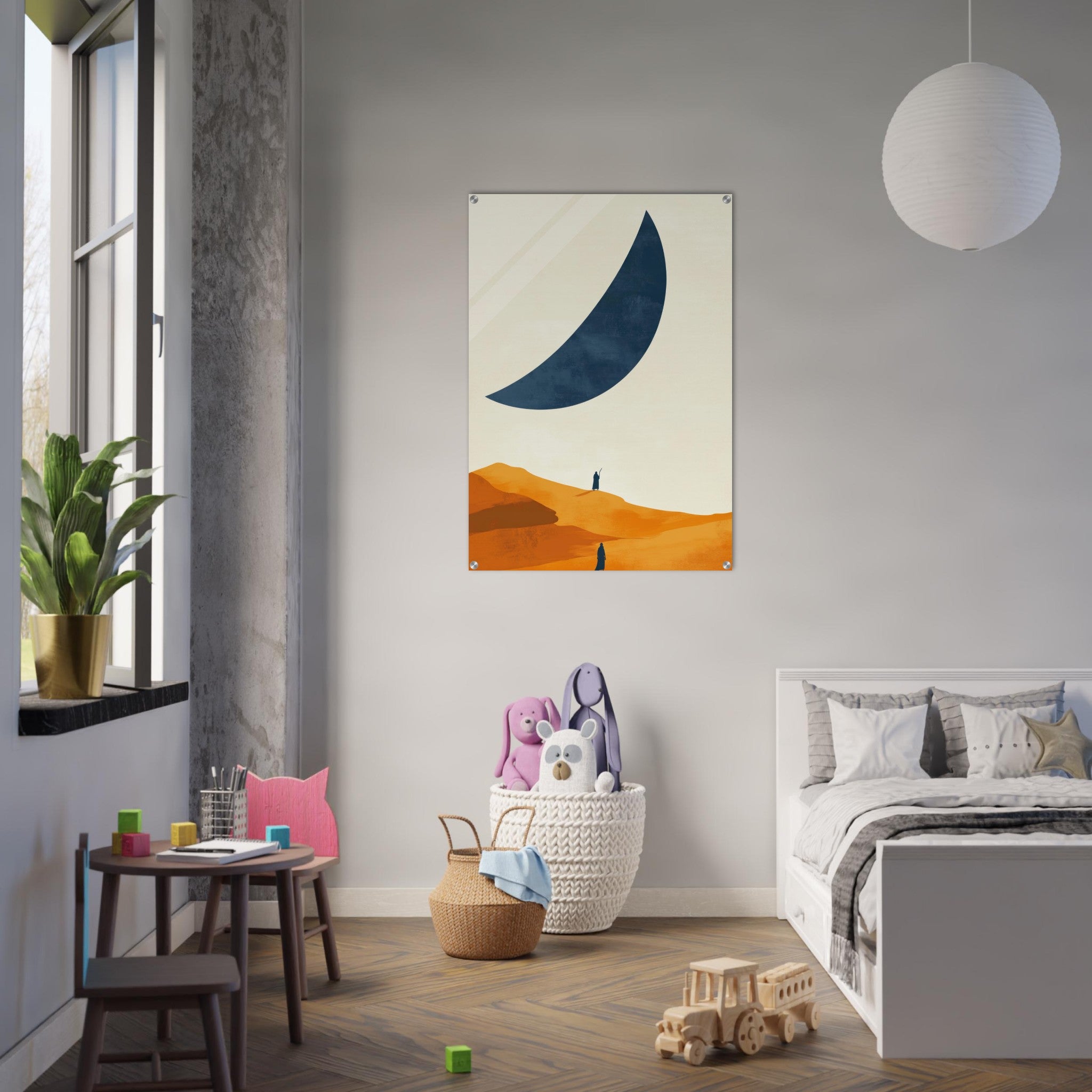 Acrylic Print Portrait - Minimalist Magical Landscape A sleek minimalist - Shop Ai Art WebShop - Digital Art online Store