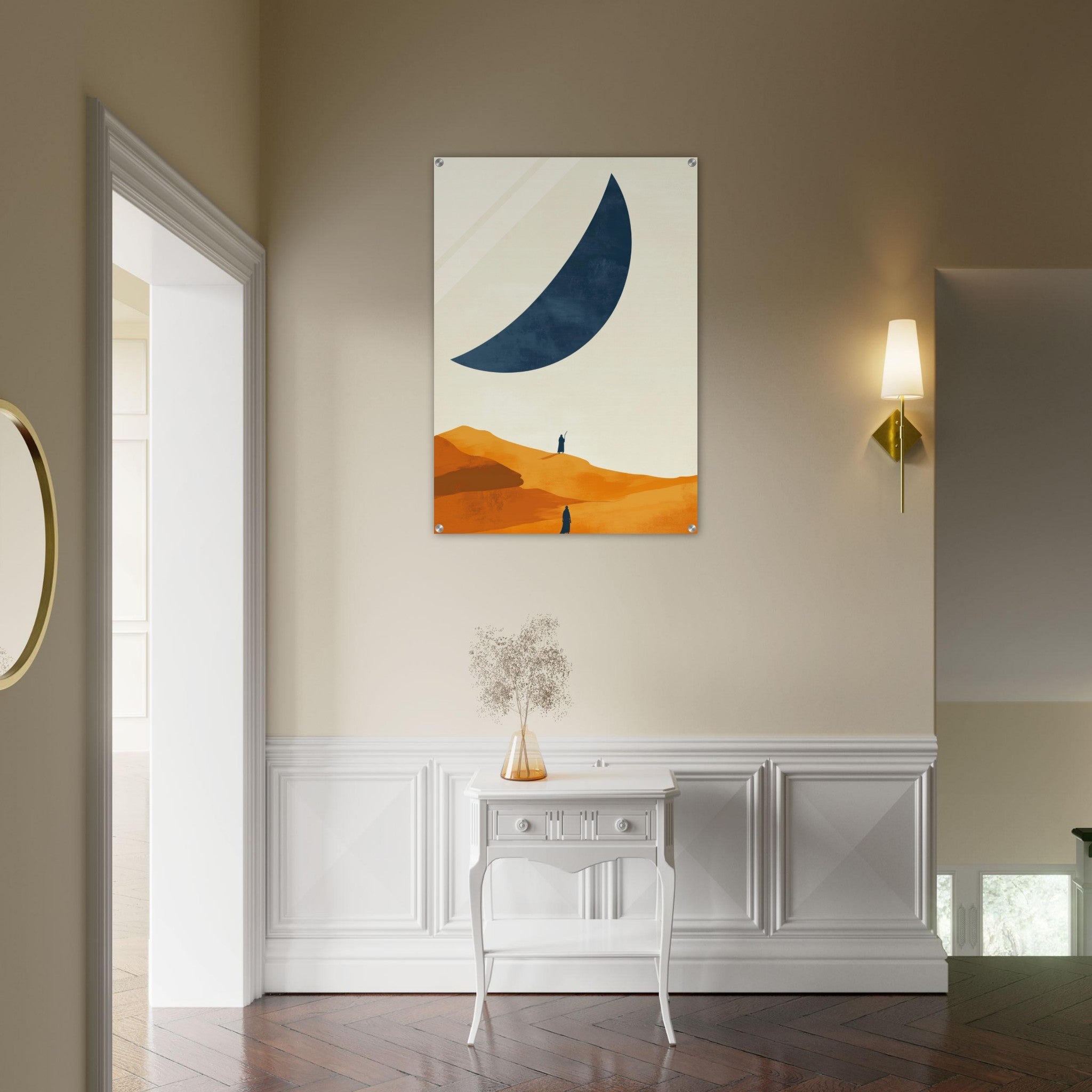 Acrylic Print Portrait - Minimalist Magical Landscape A sleek minimalist - Shop Ai Art WebShop - Digital Art online Store