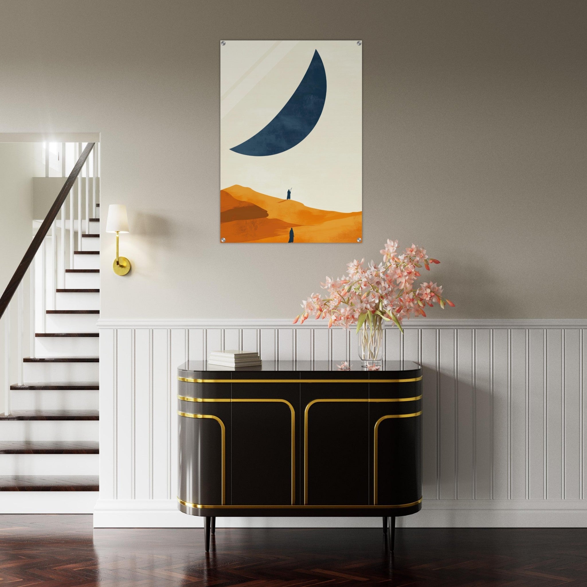 Acrylic Print Portrait - Minimalist Magical Landscape A sleek minimalist - Shop Ai Art WebShop - Digital Art online Store