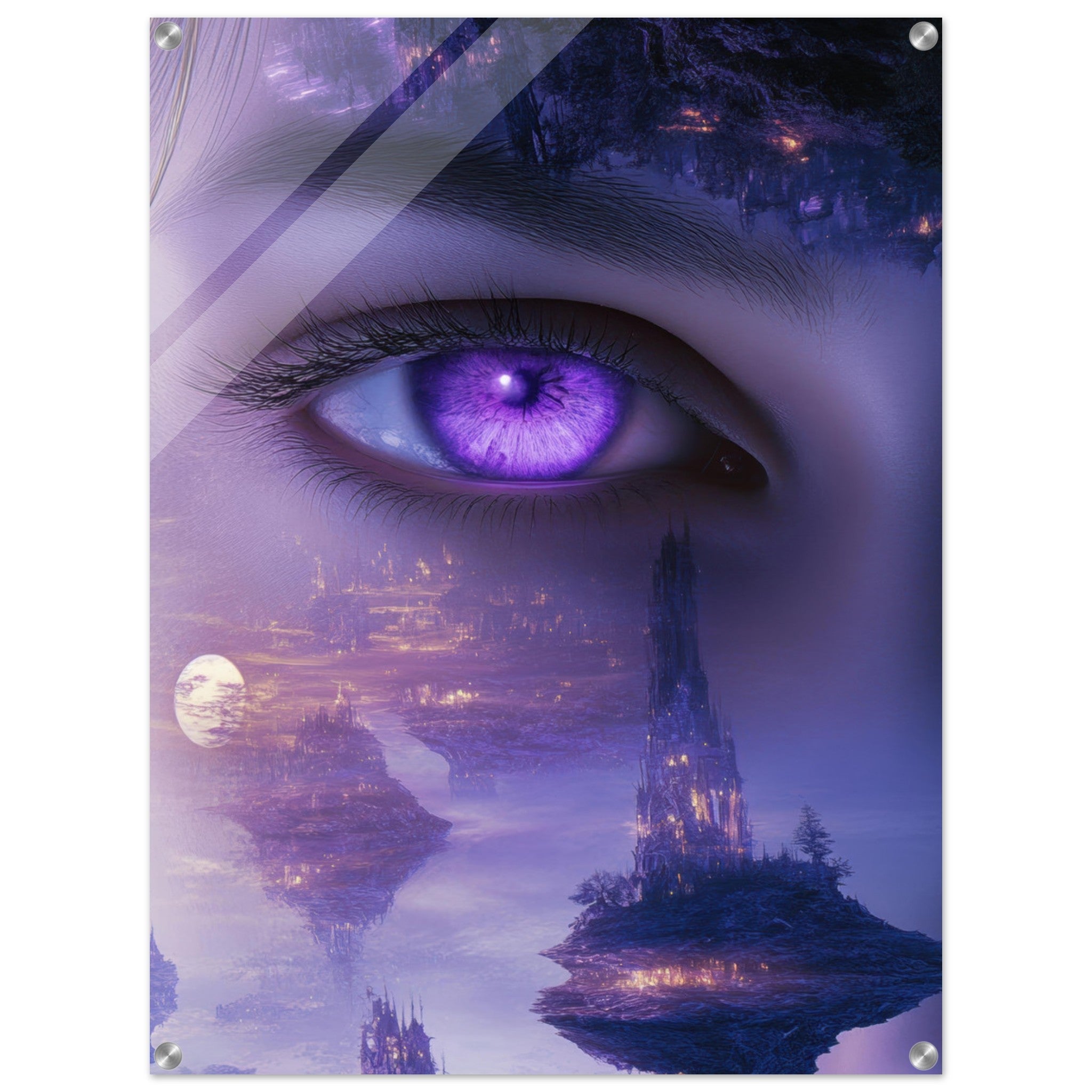 Acrylic Print Portrait - Surreal Elven Dreamscape Surrealism Extreme Los - Shop Ai Art WebShop - Digital Art online Store