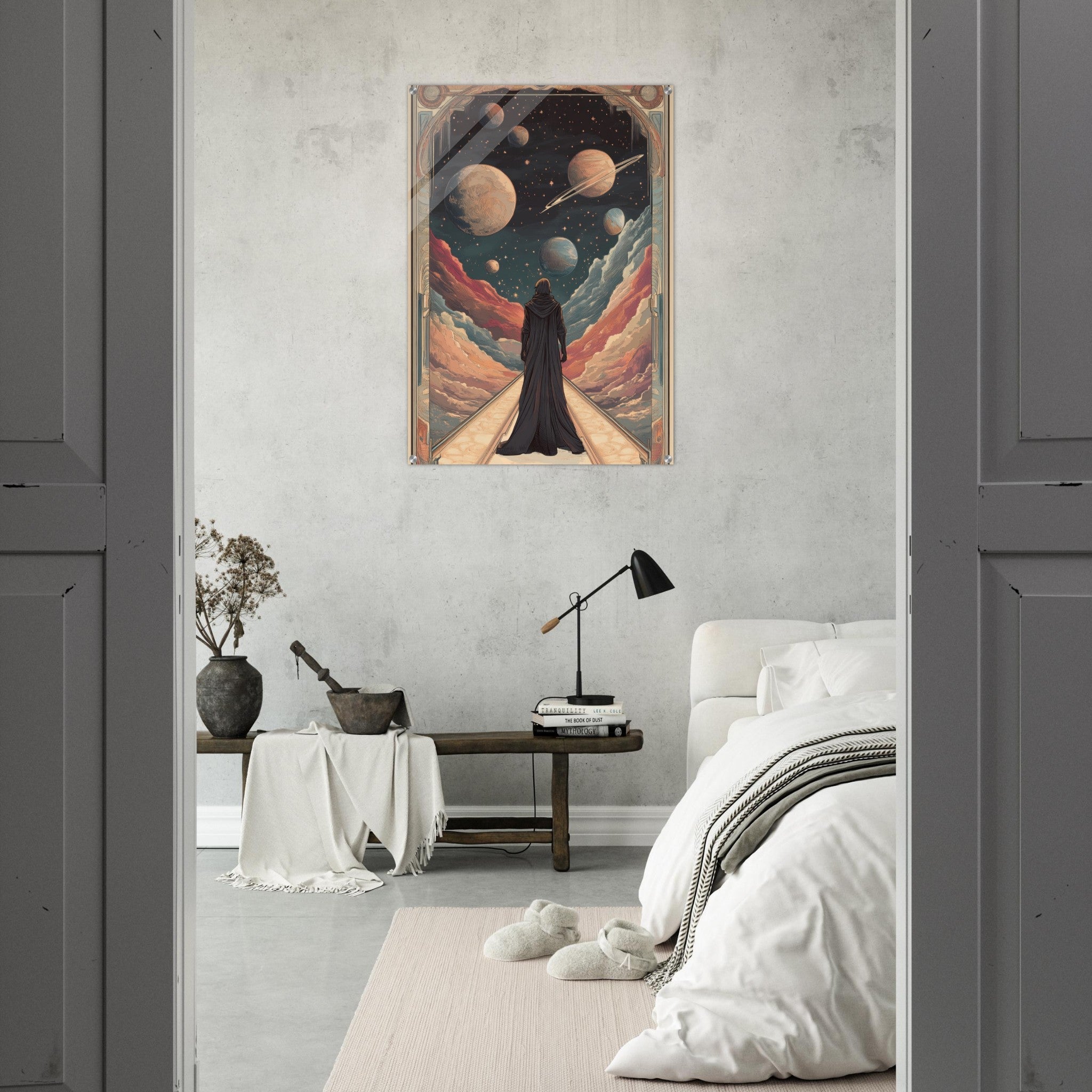 Acrylic Print Portrait - The Astral Voyager An Art Nouveau poster 2 - Shop Ai Art WebShop - Digital Art online Store