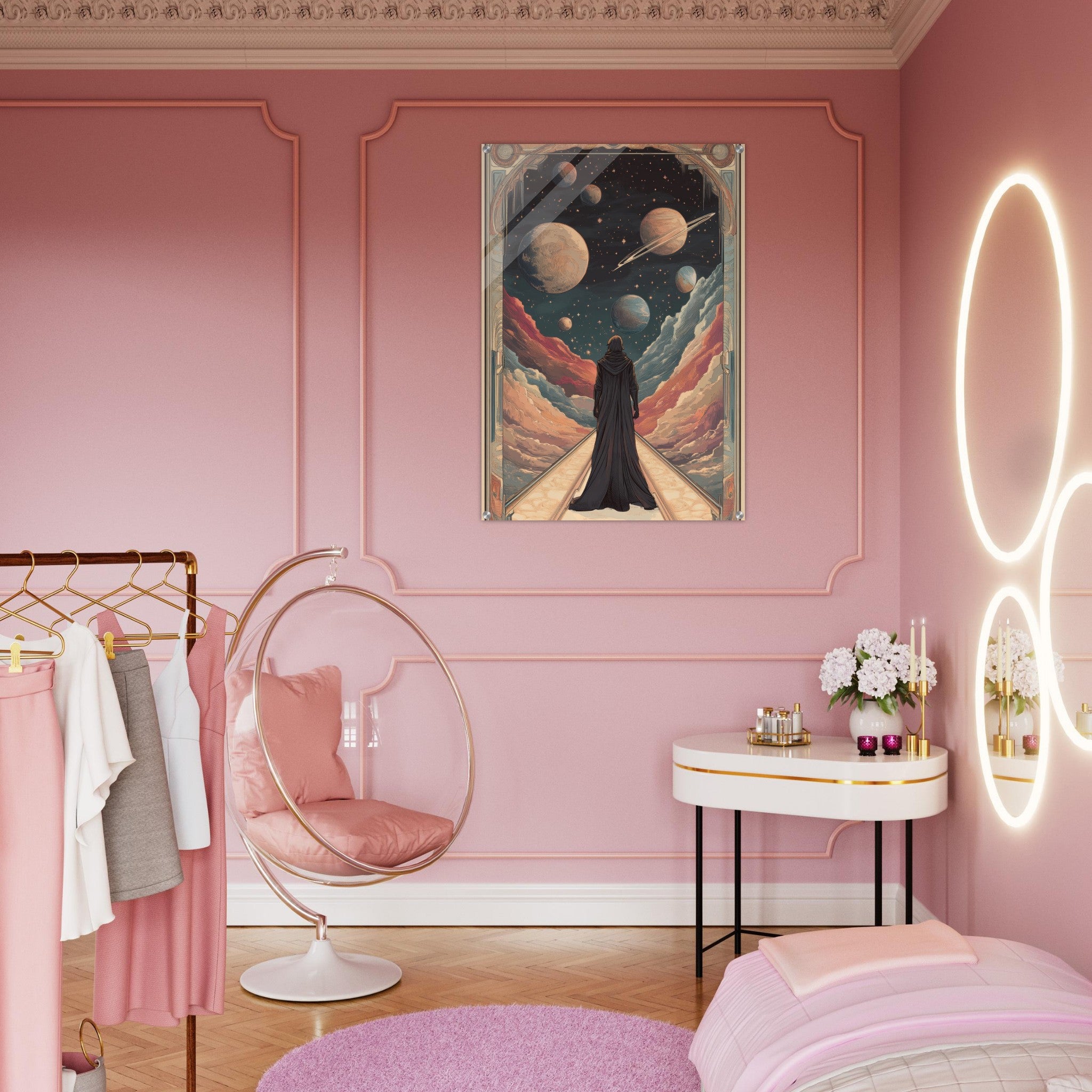 Acrylic Print Portrait - The Astral Voyager An Art Nouveau poster 2 - Shop Ai Art WebShop - Digital Art online Store