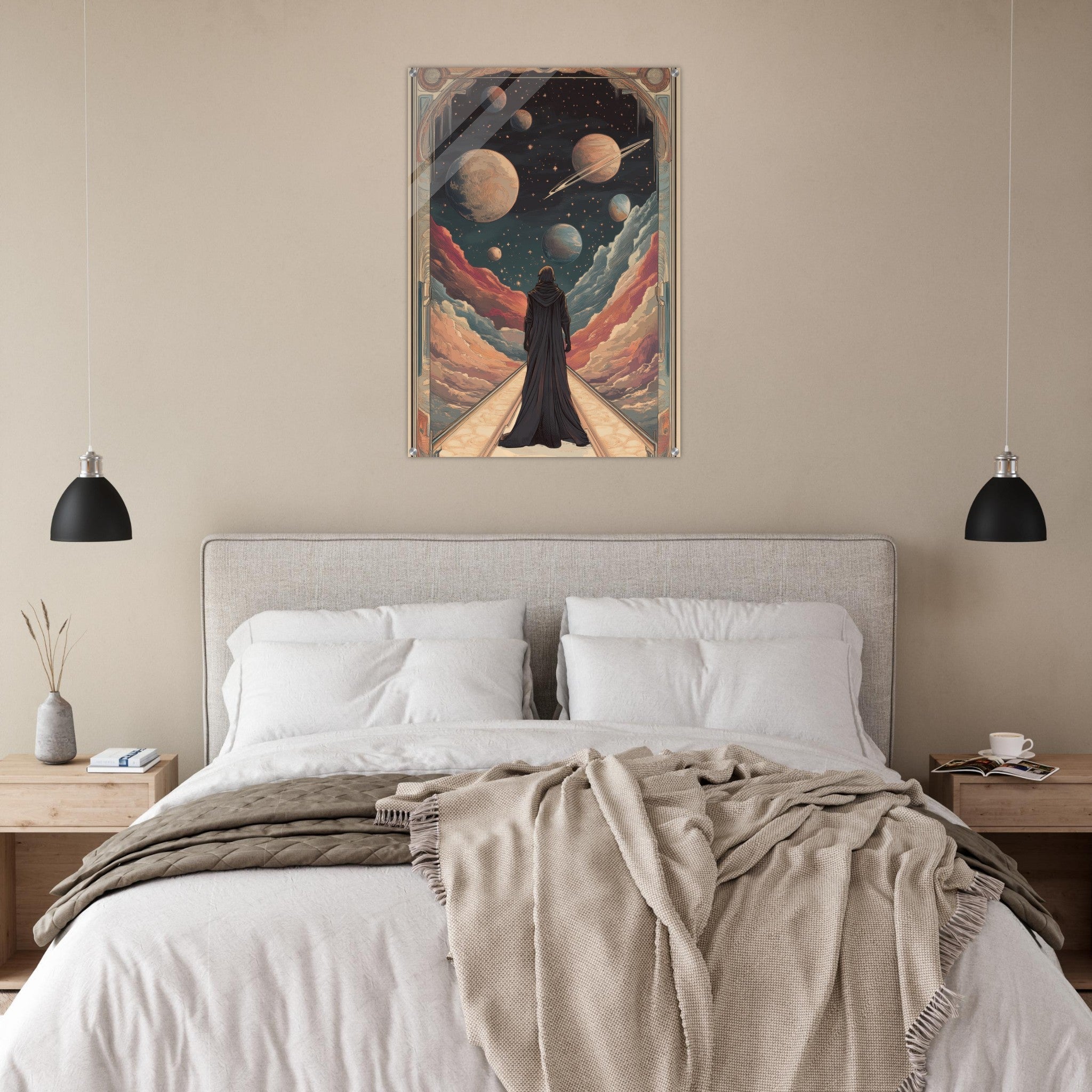 Acrylic Print Portrait - The Astral Voyager An Art Nouveau poster 2 - Shop Ai Art WebShop - Digital Art online Store