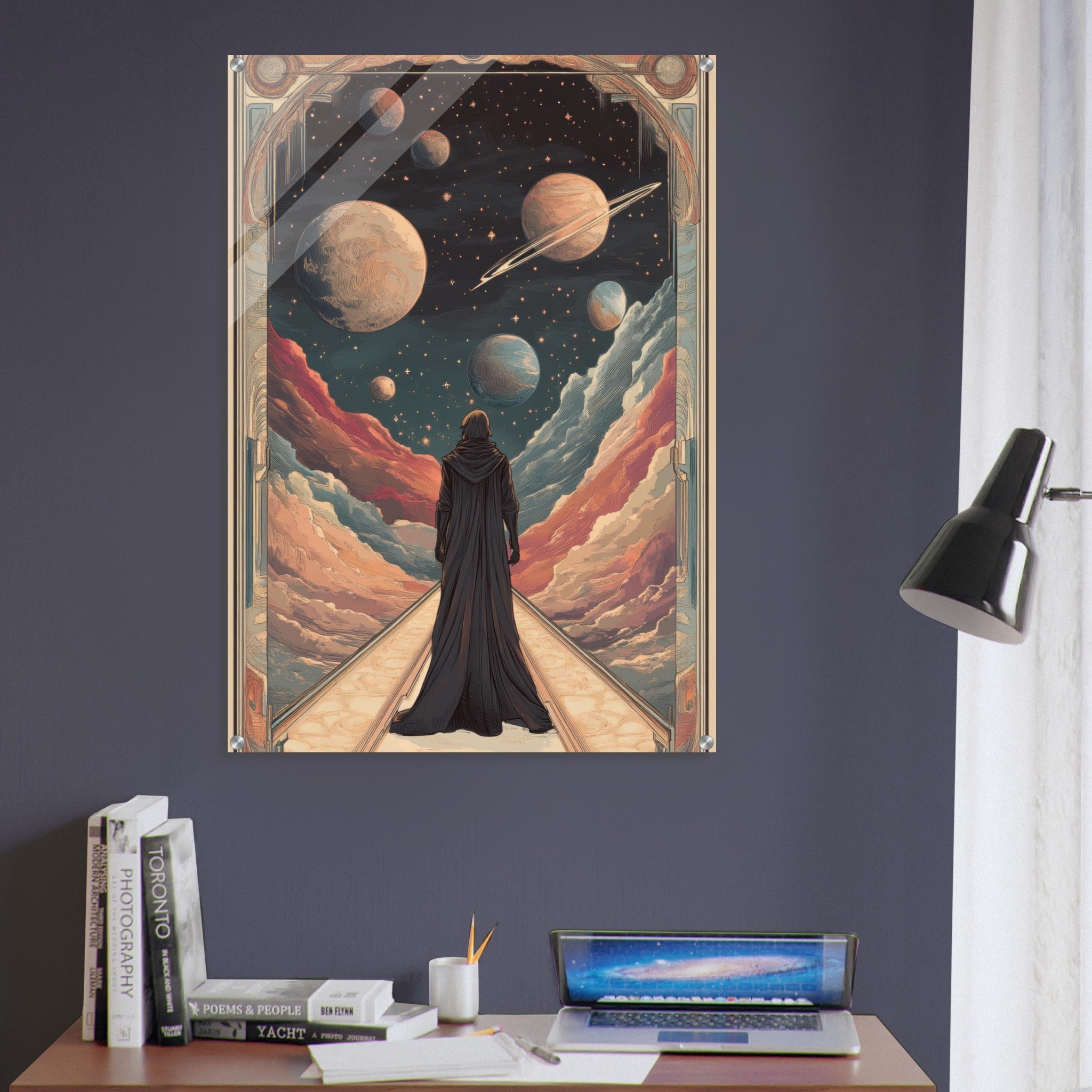 Acrylic Print Portrait - The Astral Voyager An Art Nouveau poster 2 - Shop Ai Art WebShop - Digital Art online Store