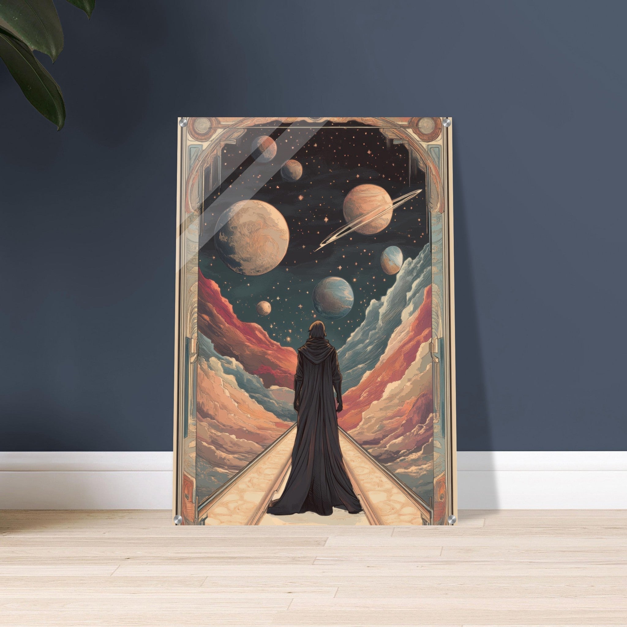 Acrylic Print Portrait - The Astral Voyager An Art Nouveau poster 2 - Shop Ai Art WebShop - Digital Art online Store