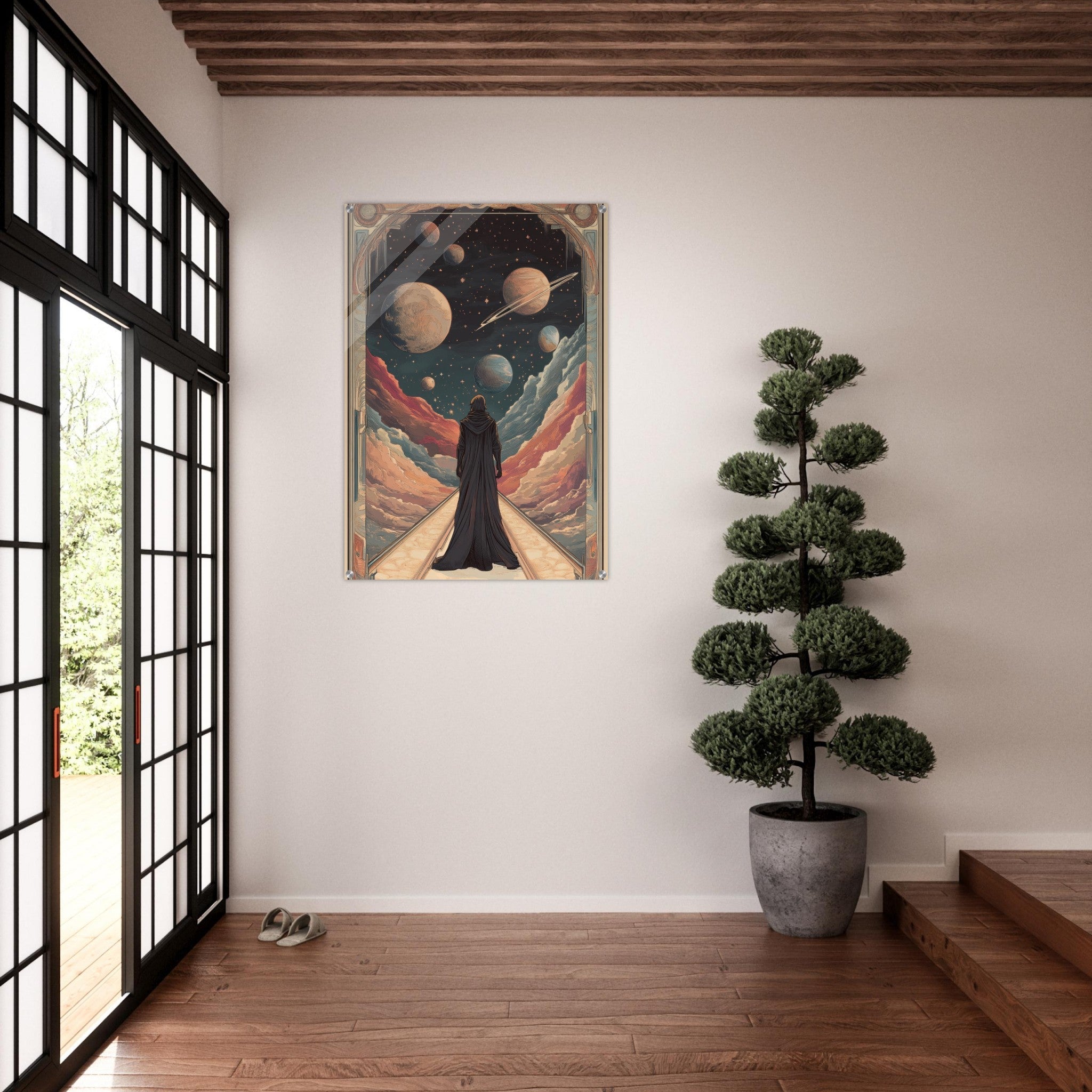 Acrylic Print Portrait - The Astral Voyager An Art Nouveau poster 2 - Shop Ai Art WebShop - Digital Art online Store
