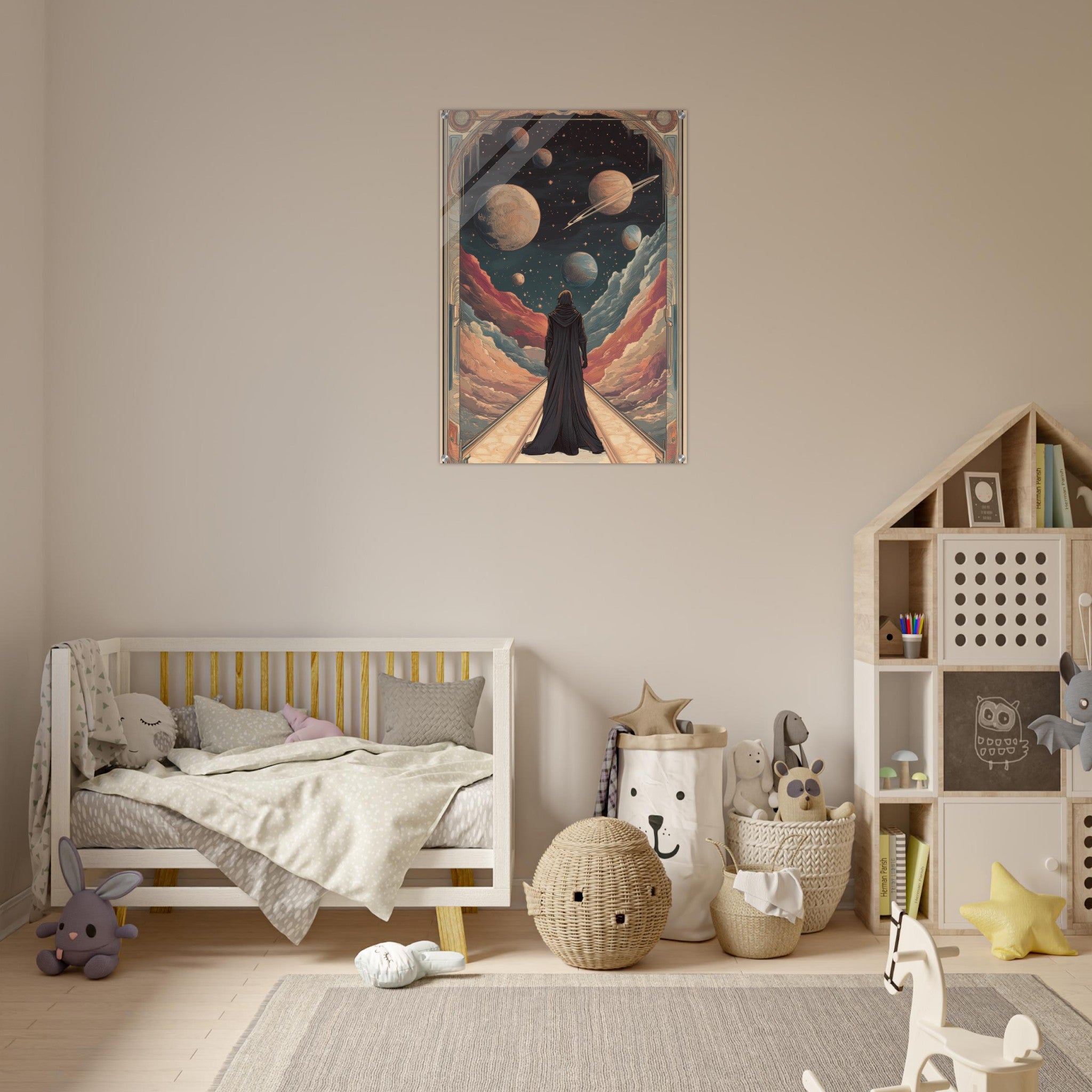 Acrylic Print Portrait - The Astral Voyager An Art Nouveau poster 2 - Shop Ai Art WebShop - Digital Art online Store