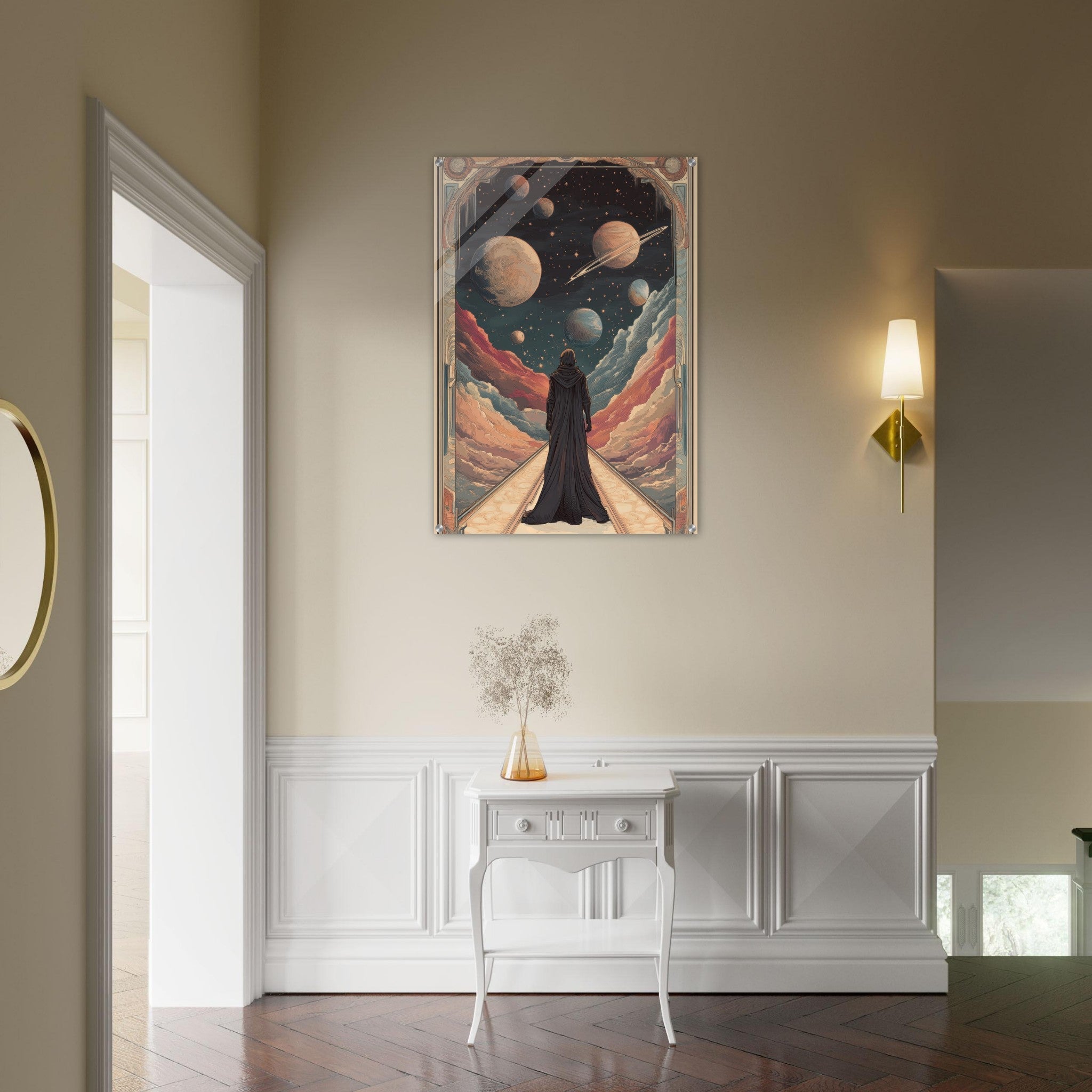Acrylic Print Portrait - The Astral Voyager An Art Nouveau poster 2 - Shop Ai Art WebShop - Digital Art online Store
