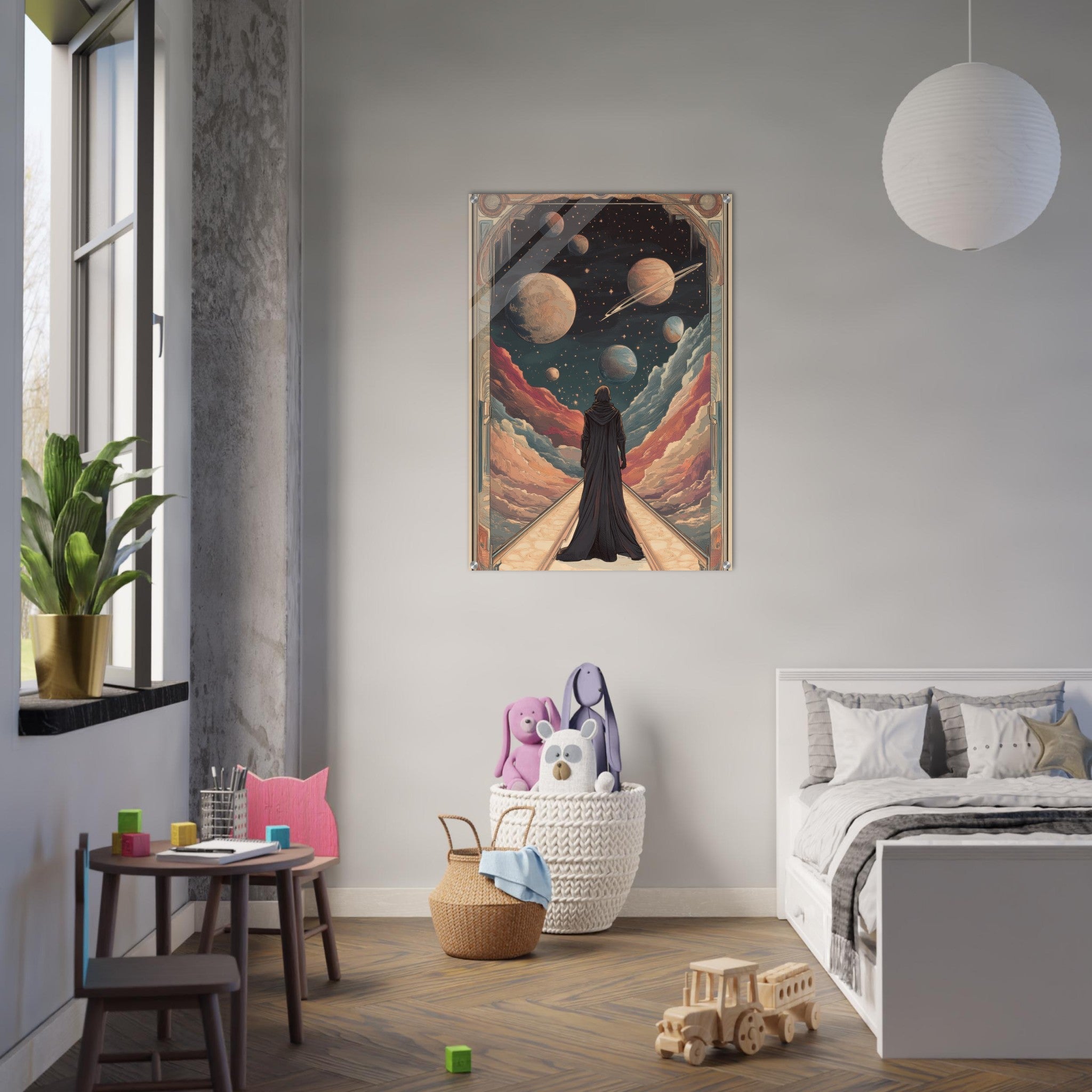 Acrylic Print Portrait - The Astral Voyager An Art Nouveau poster 2 - Shop Ai Art WebShop - Digital Art online Store