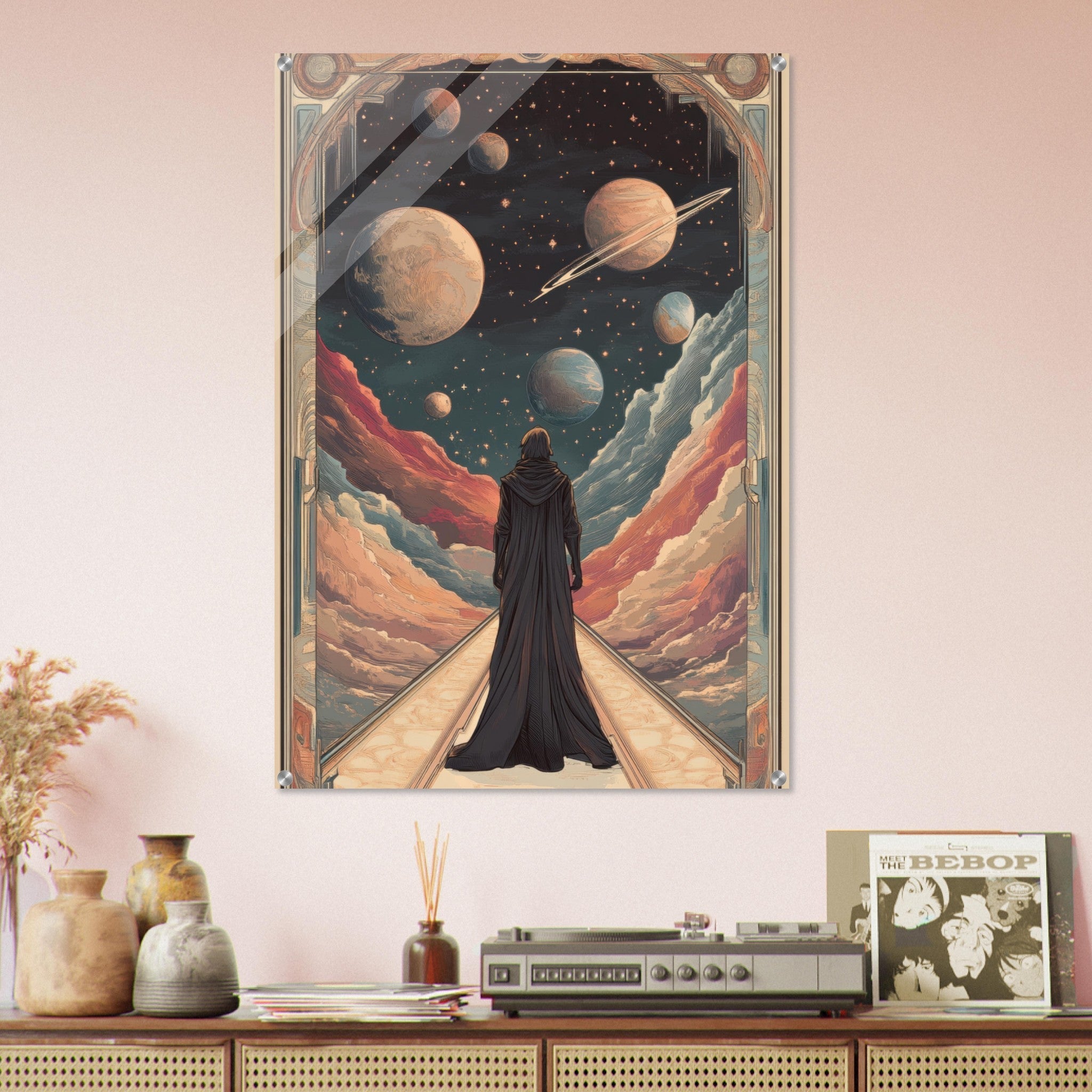 Acrylic Print Portrait - The Astral Voyager An Art Nouveau poster 2 - Shop Ai Art WebShop - Digital Art online Store