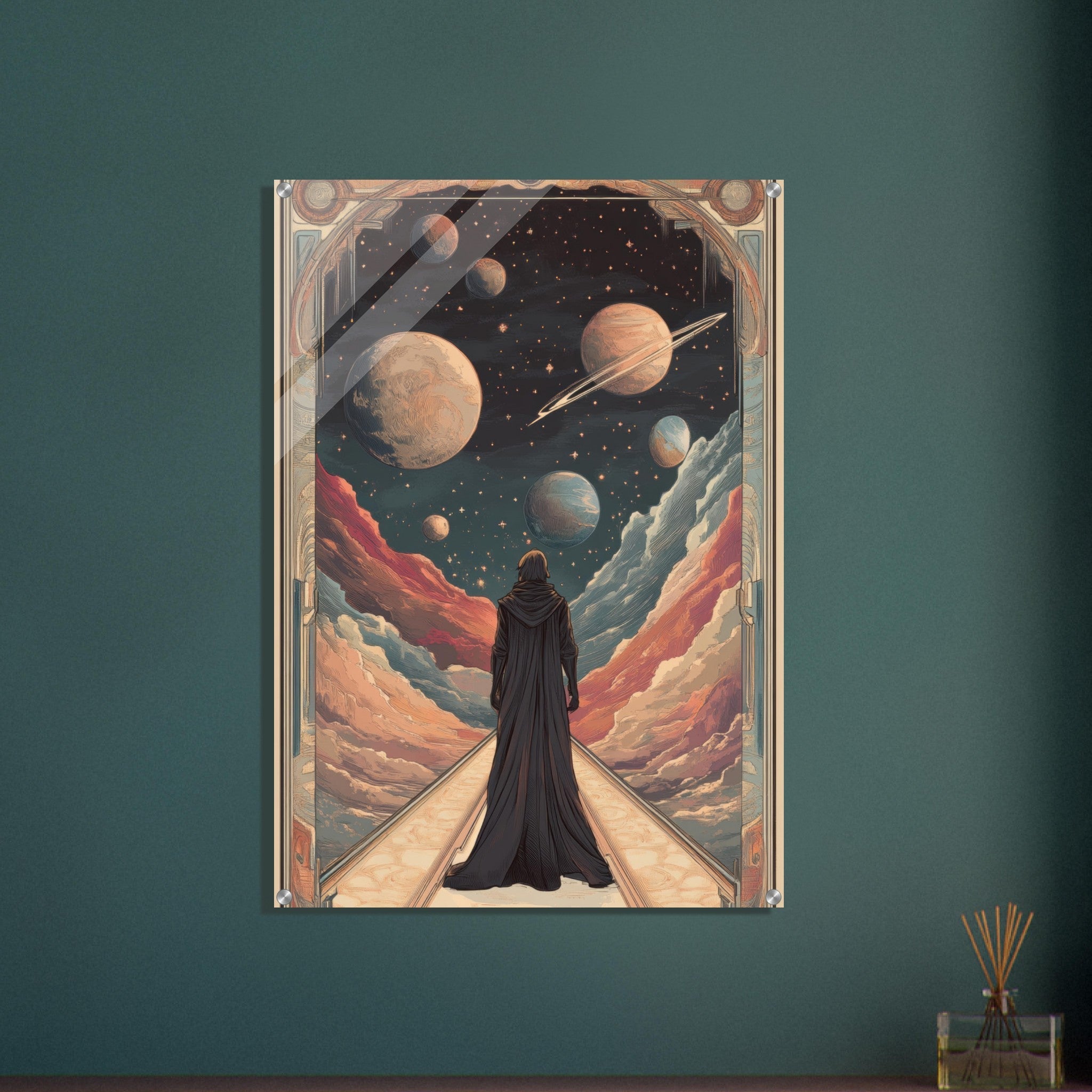 Acrylic Print Portrait - The Astral Voyager An Art Nouveau poster 2 - Shop Ai Art WebShop - Digital Art online Store