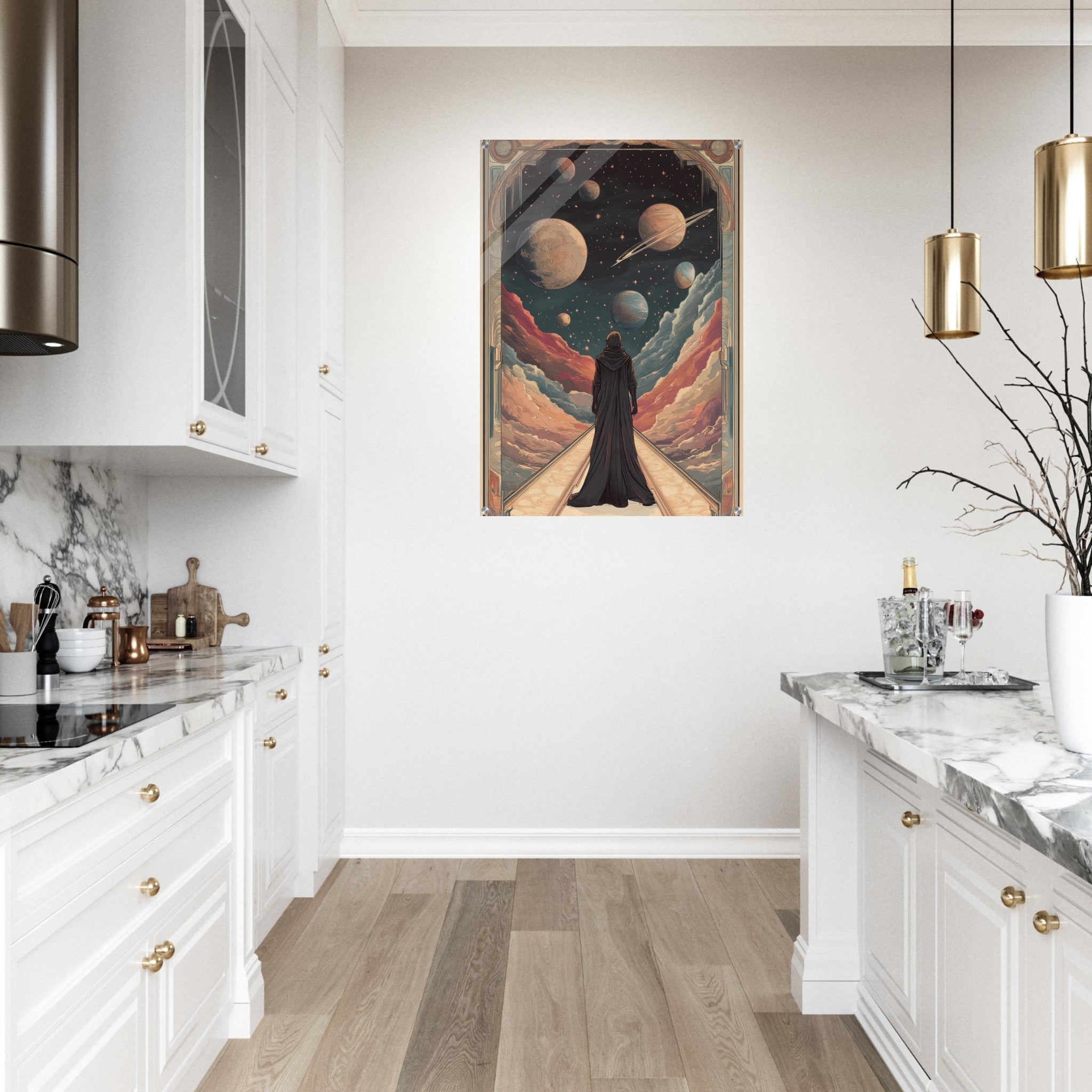 Acrylic Print Portrait - The Astral Voyager An Art Nouveau poster 2 - Shop Ai Art WebShop - Digital Art online Store