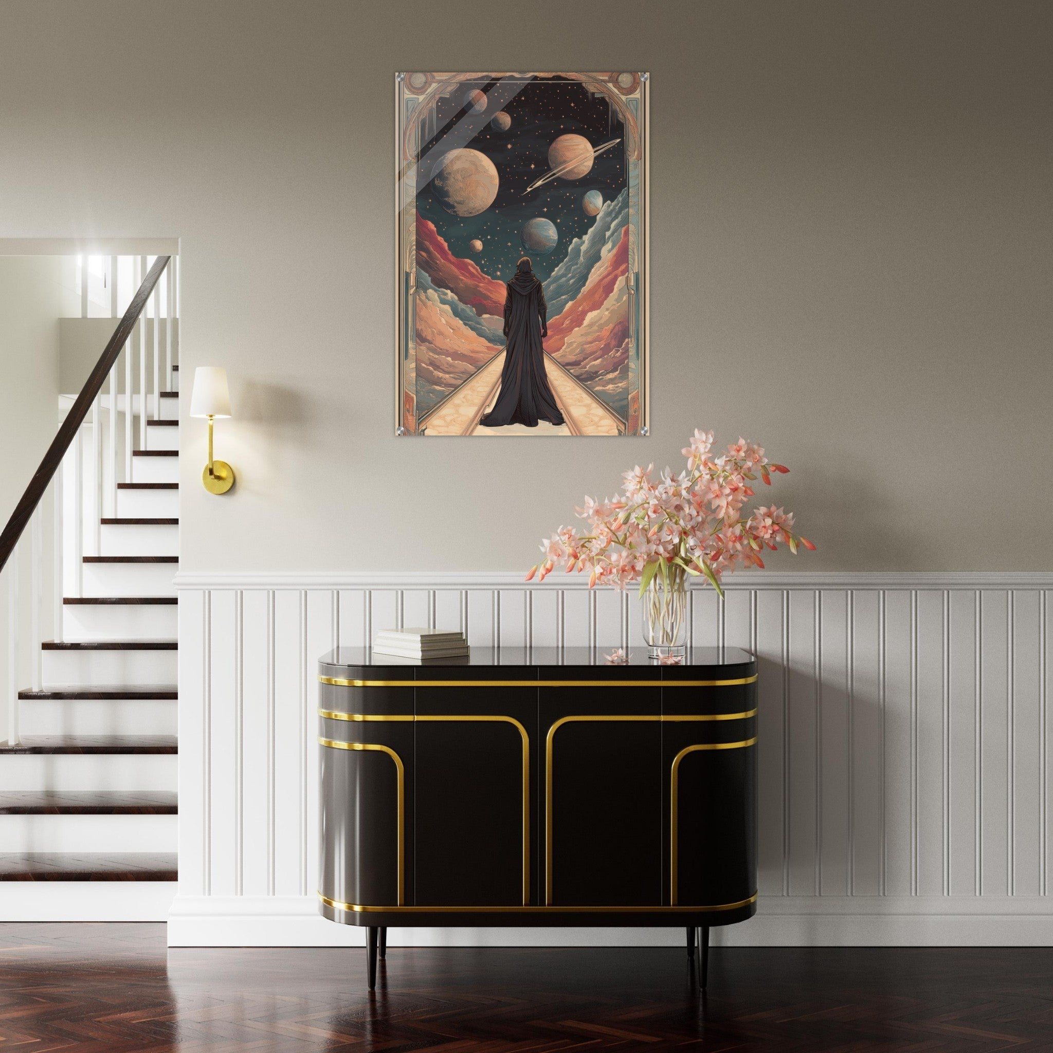 Acrylic Print Portrait - The Astral Voyager An Art Nouveau poster 2 - Shop Ai Art WebShop - Digital Art online Store