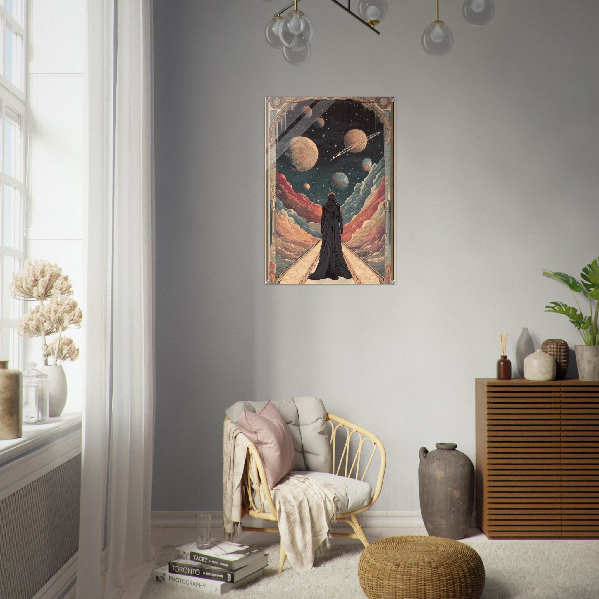 Acrylic Print Portrait - The Astral Voyager An Art Nouveau poster 2 - Shop Ai Art WebShop - Digital Art online Store