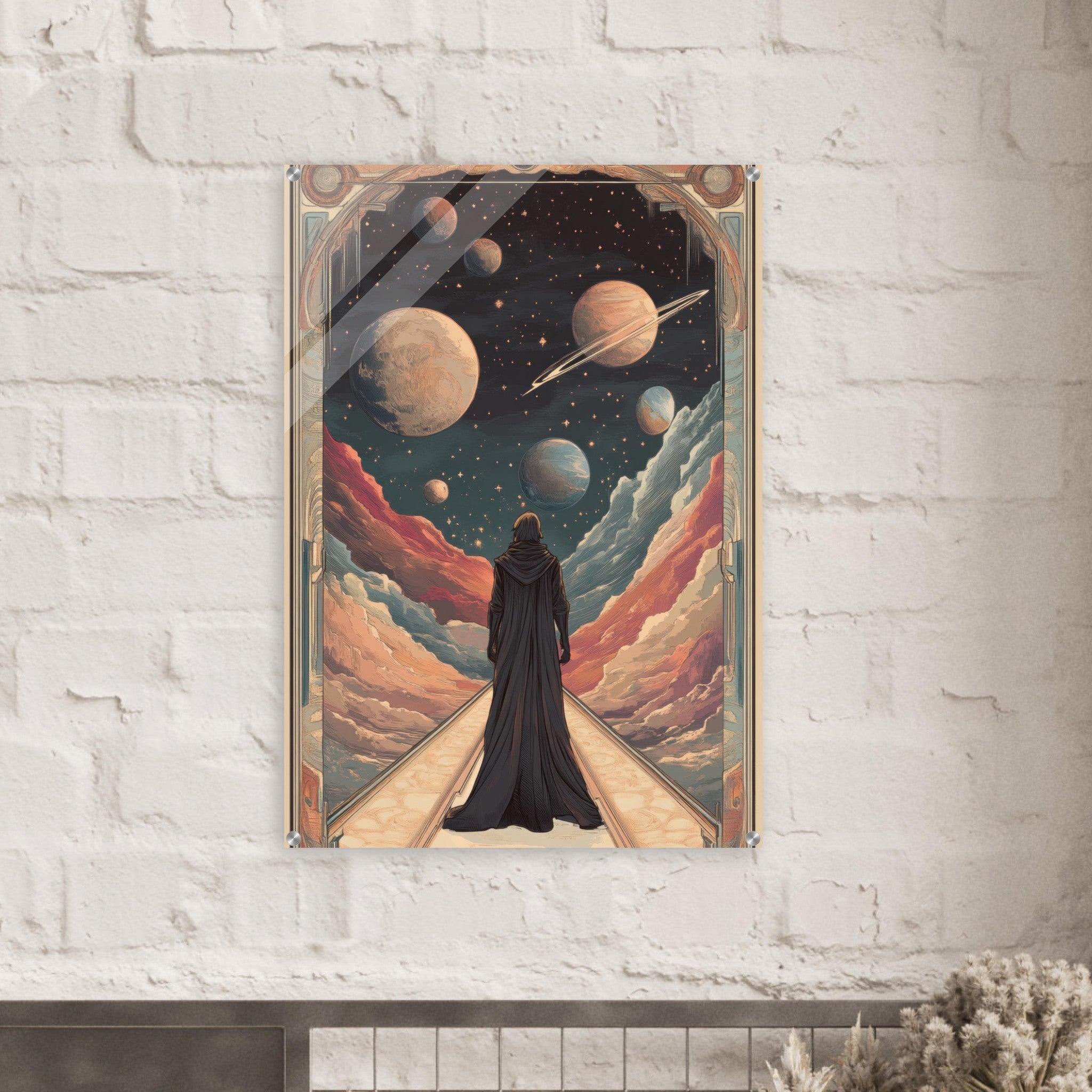 Acrylic Print Portrait - The Astral Voyager An Art Nouveau poster 2 - Shop Ai Art WebShop - Digital Art online Store