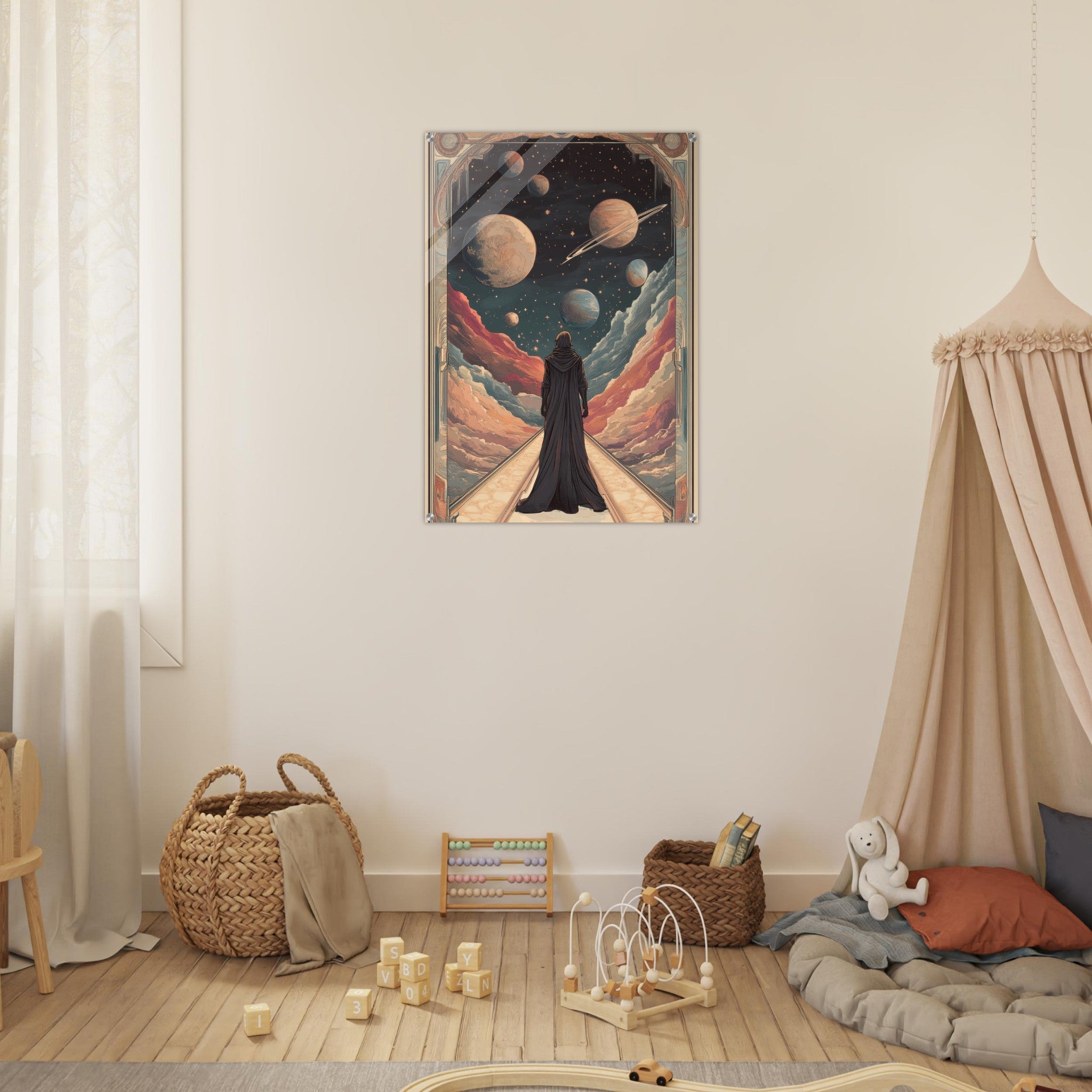 Acrylic Print Portrait - The Astral Voyager An Art Nouveau poster 2 - Shop Ai Art WebShop - Digital Art online Store