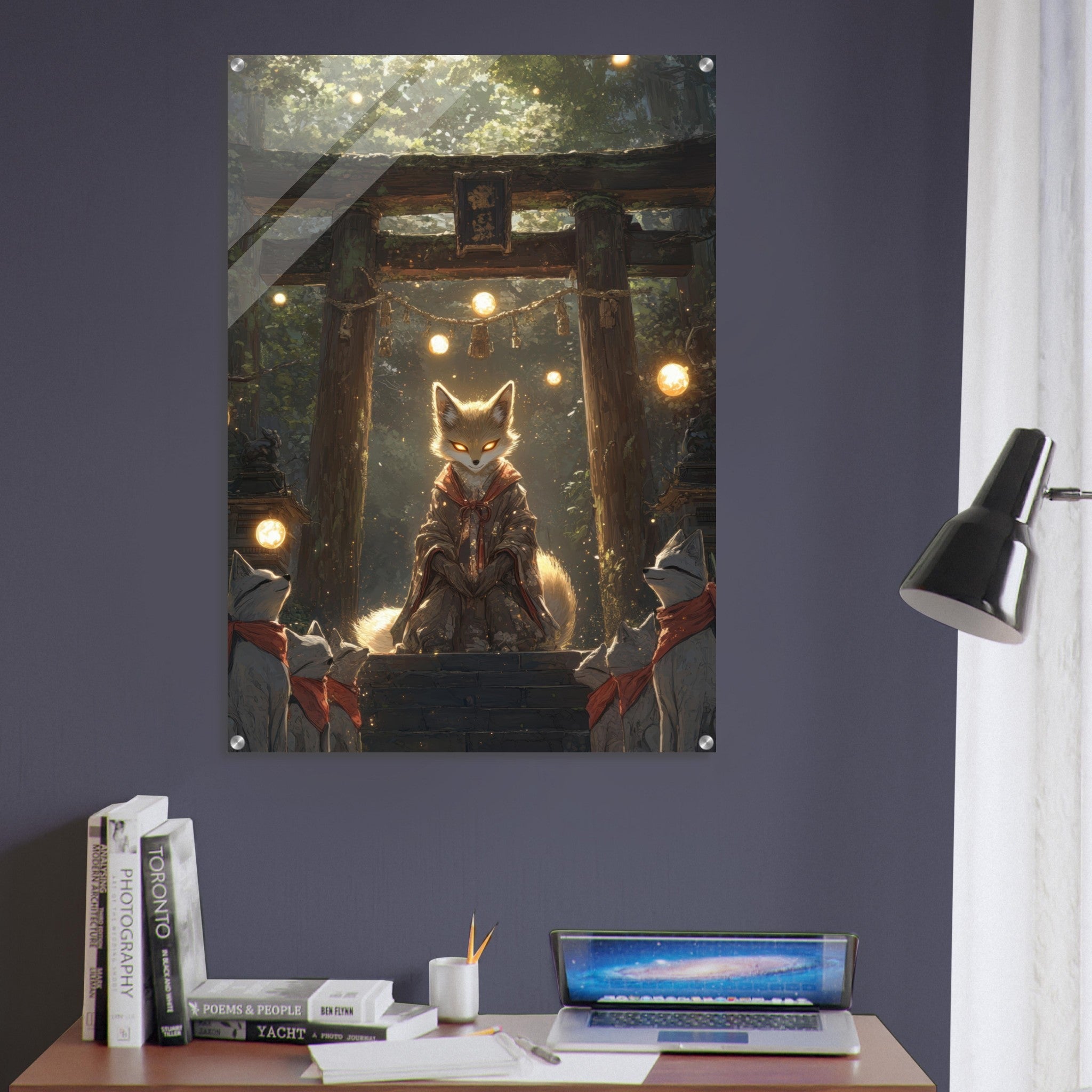 Acrylic Print Portrait - The Celestial Foxs Shrine Neo - Classical A nine - t - Shop Ai Art WebShop - Digital Art online Store