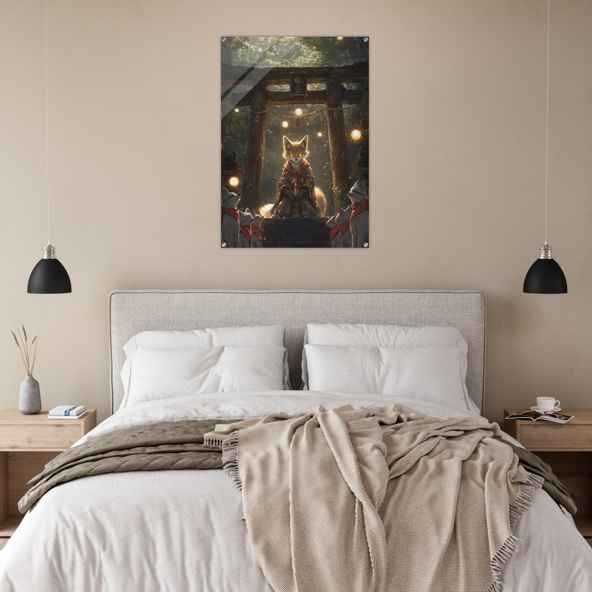 Acrylic Print Portrait - The Celestial Foxs Shrine Neo - Classical A nine - t - Shop Ai Art WebShop - Digital Art online Store