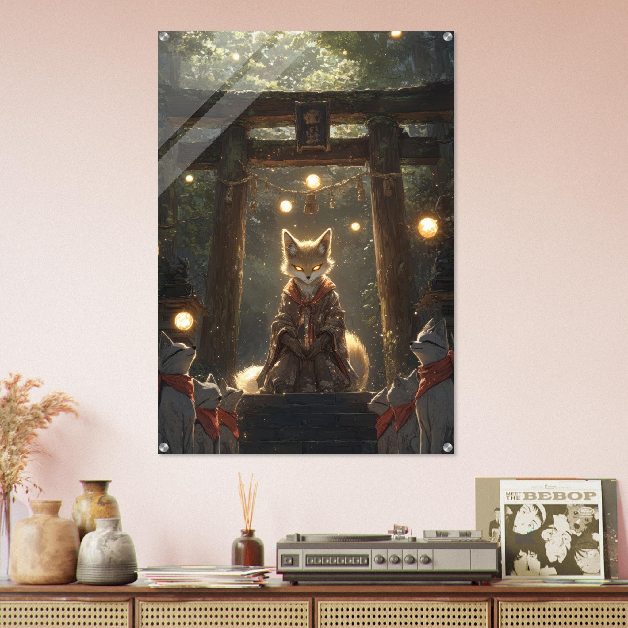 Acrylic Print Portrait - The Celestial Foxs Shrine Neo - Classical A nine - t - Shop Ai Art WebShop - Digital Art online Store